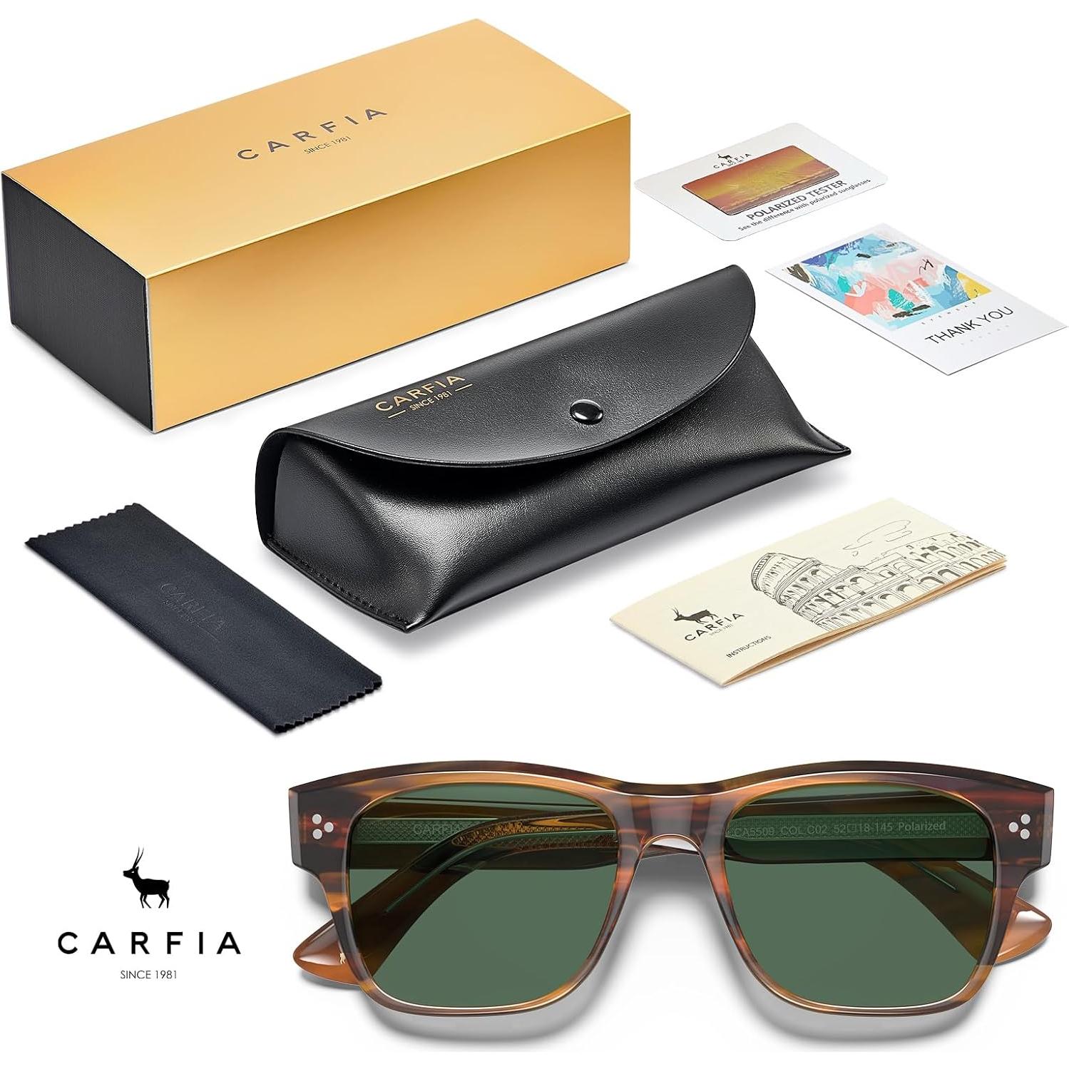 Gafas de sol CARFIA polarizadas UV400 estilo retro cuadrado