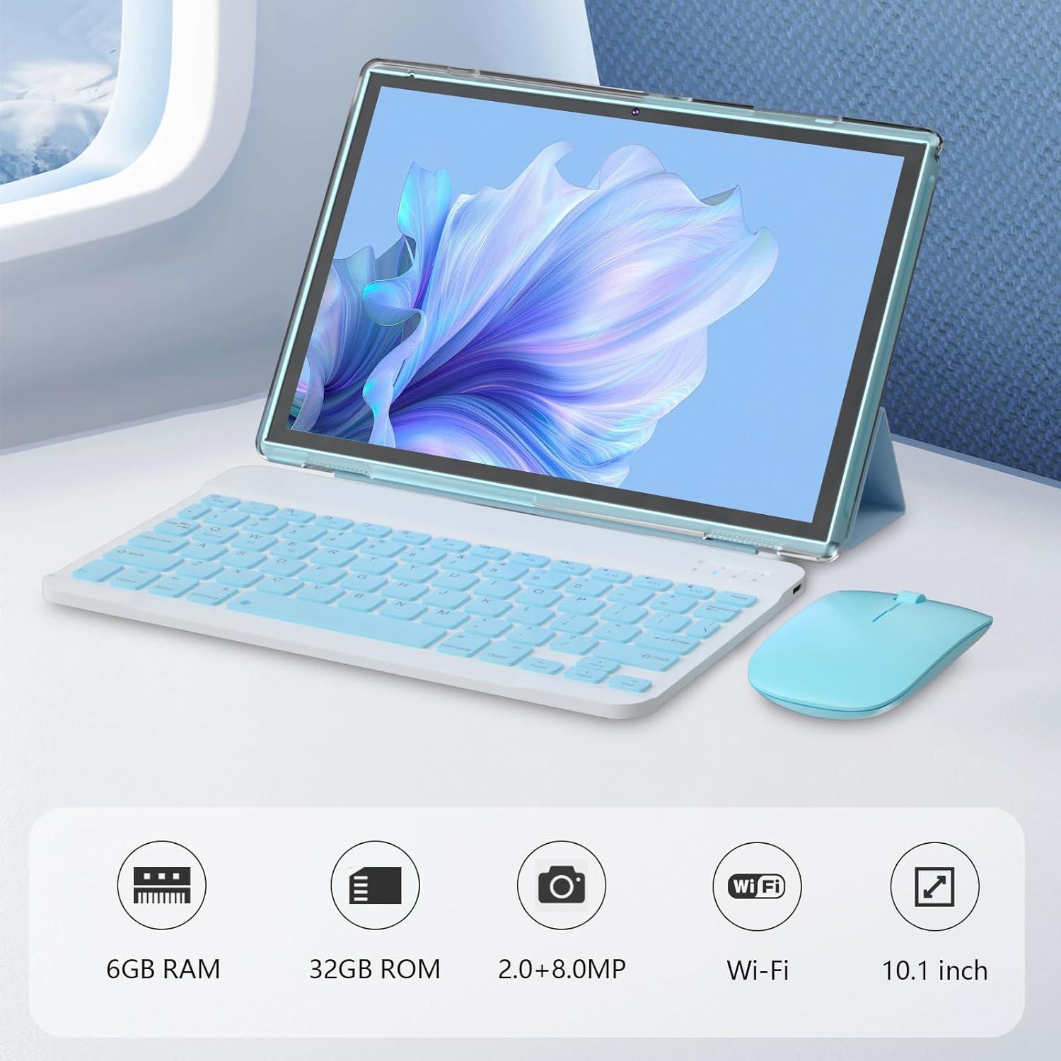 Tableta 2 en 1 ATOZEE 10.1" Android 14 6GB 32GB WiFi