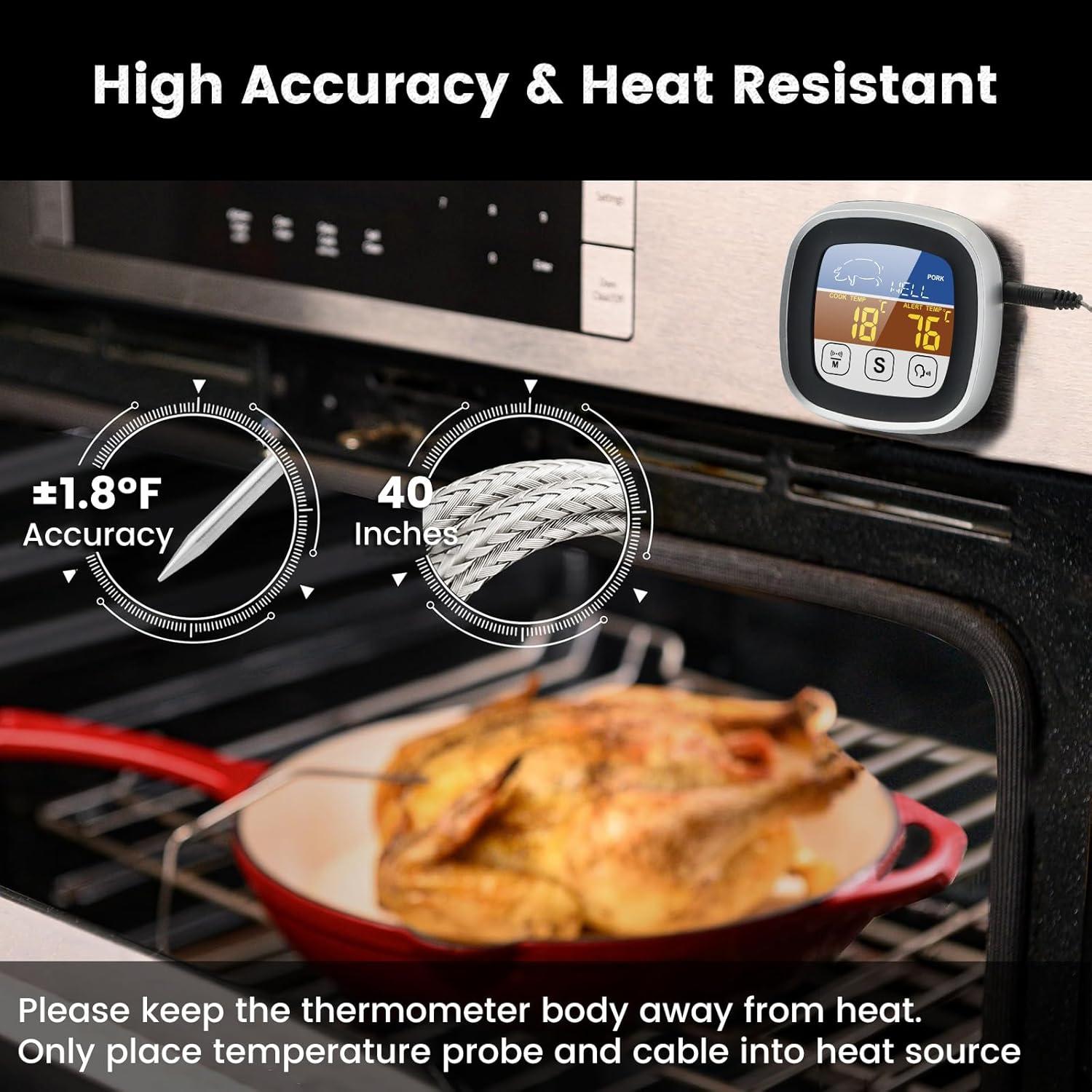 Termómetro Digital de Carne Leepenk con Voz y Pantalla Táctil