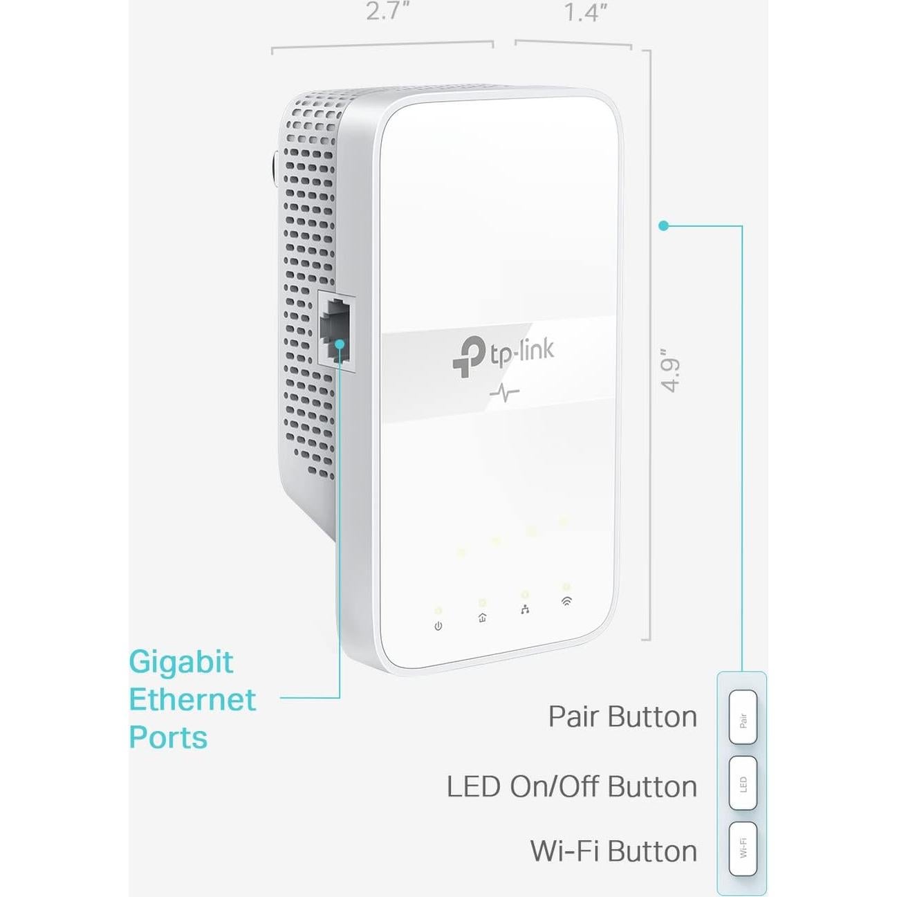 Extensor de Red Powerline TP-Link TL-WPA7617 AC1200 Doble Banda