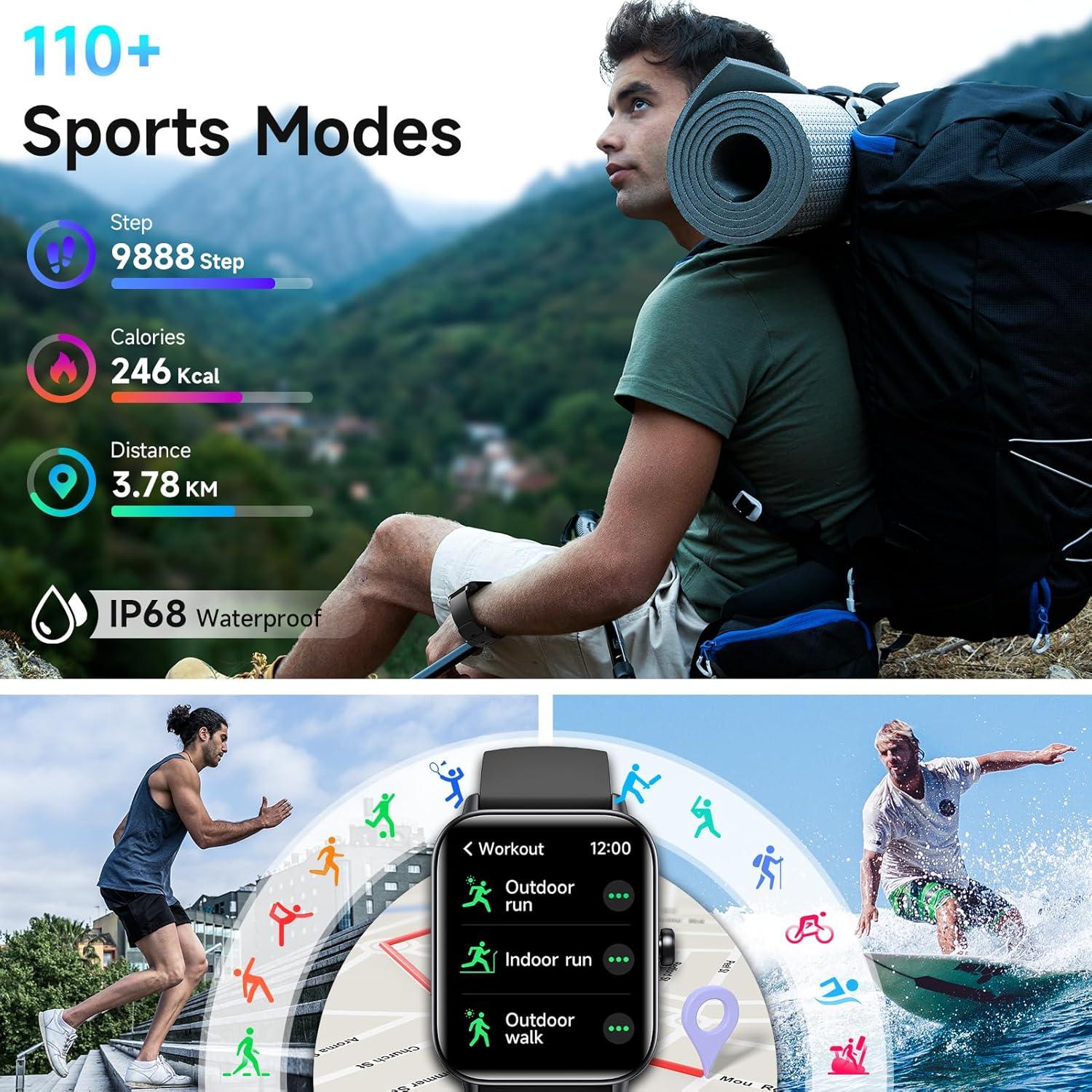 Reloj Inteligente Hingso IDW19 Negro 1.8" Fitness IP68