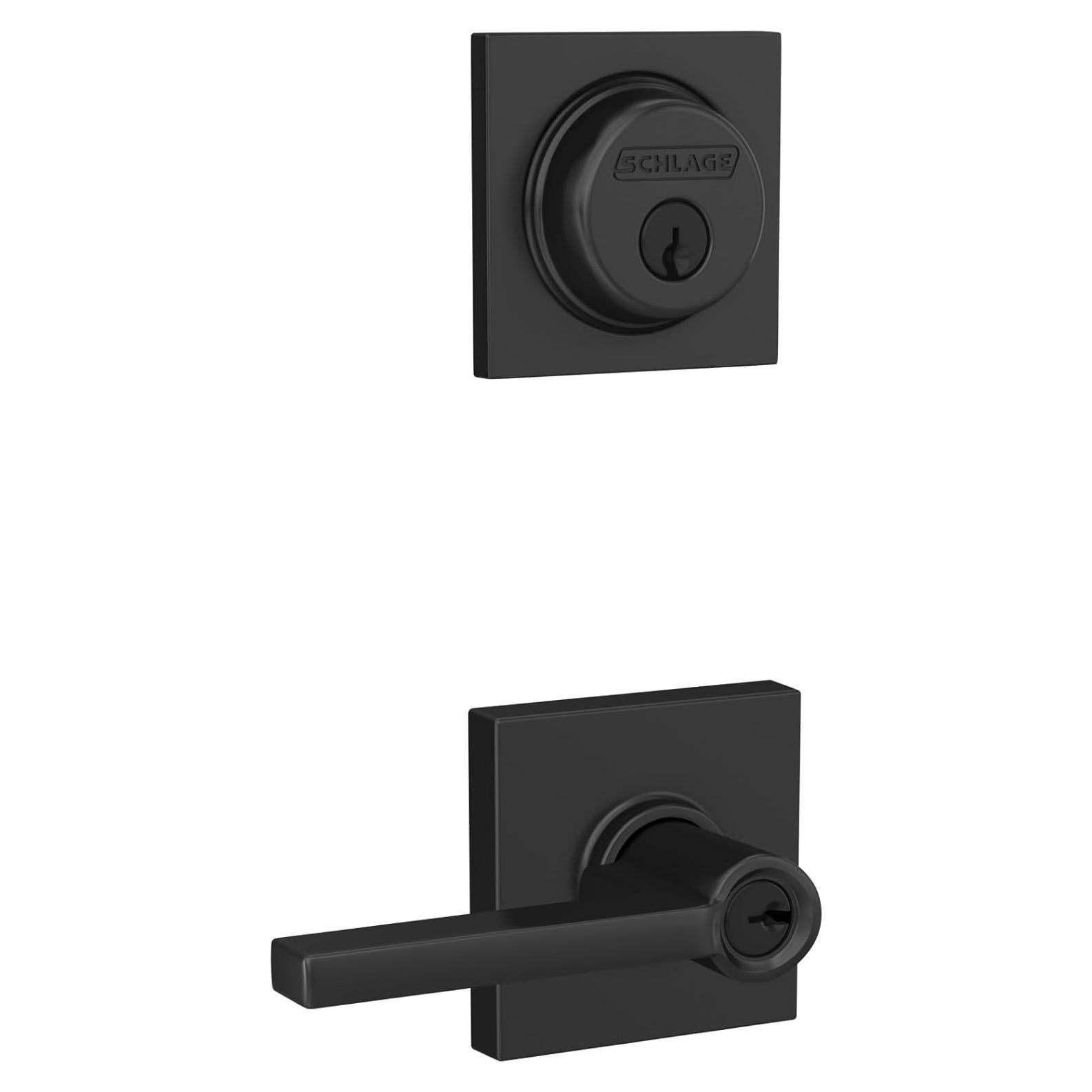 Cerrojo y Palanca de Entrada Schlage Latitude Collins Negro Mate
