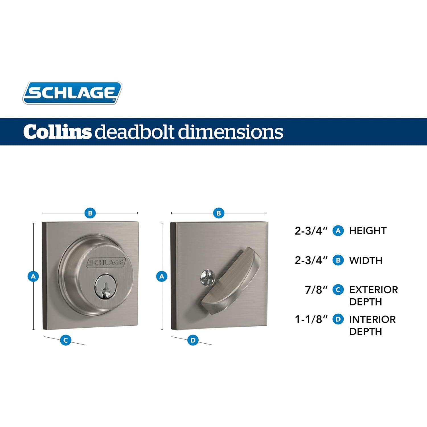 Cerrojo y Palanca de Entrada Schlage Latitude Collins Negro Mate