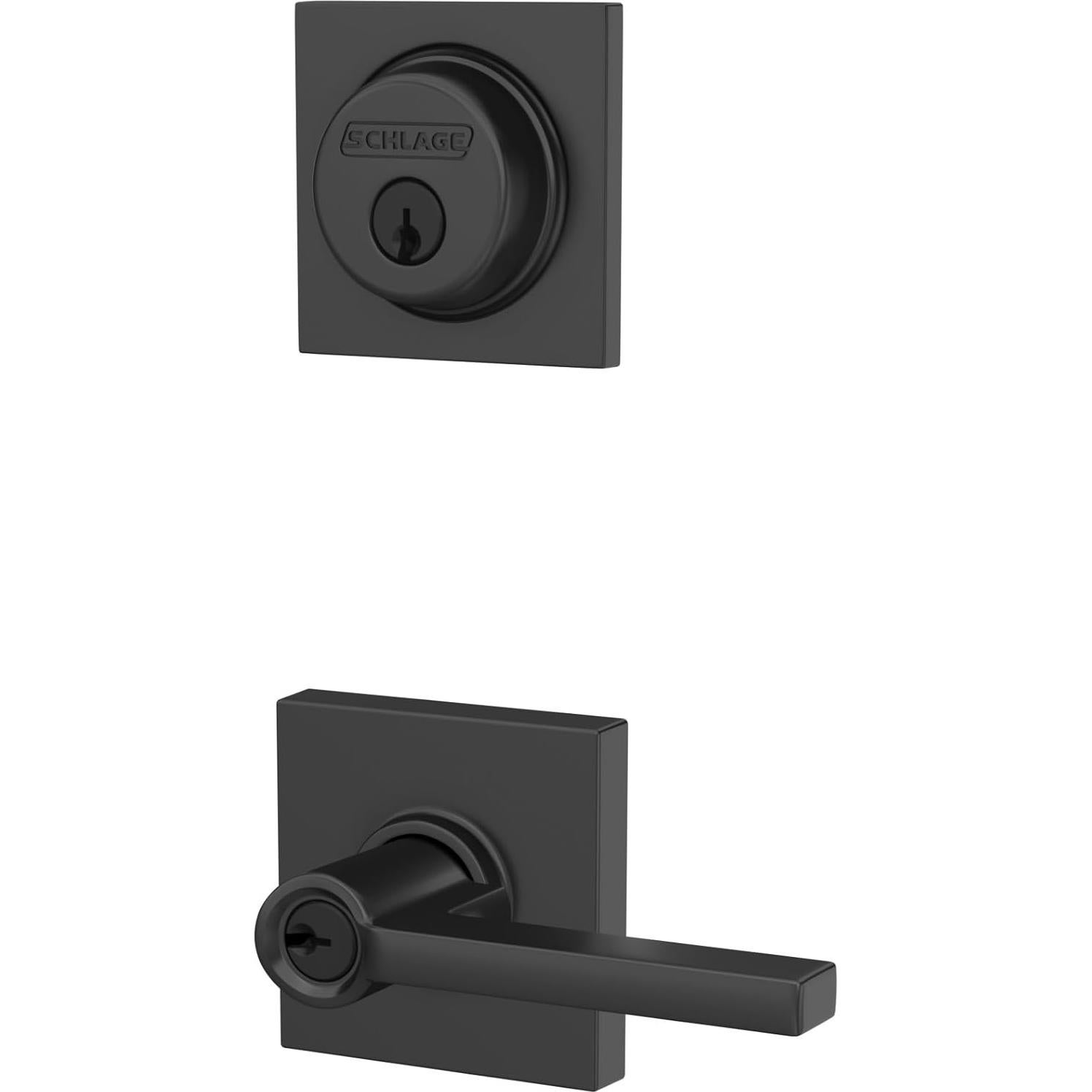 Cerrojo y Palanca de Entrada Schlage Latitude Collins Negro Mate