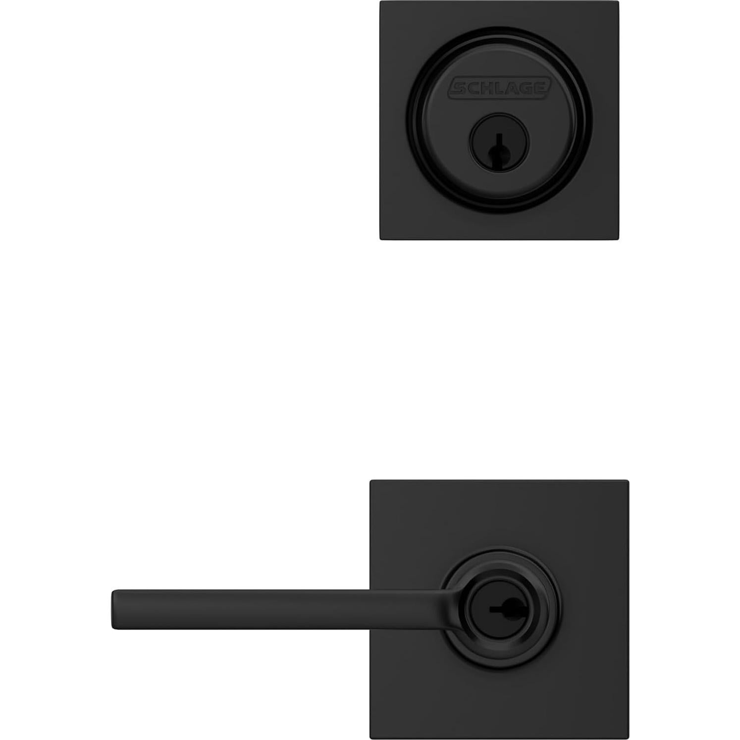 Cerrojo y Palanca de Entrada Schlage Latitude Collins Negro Mate