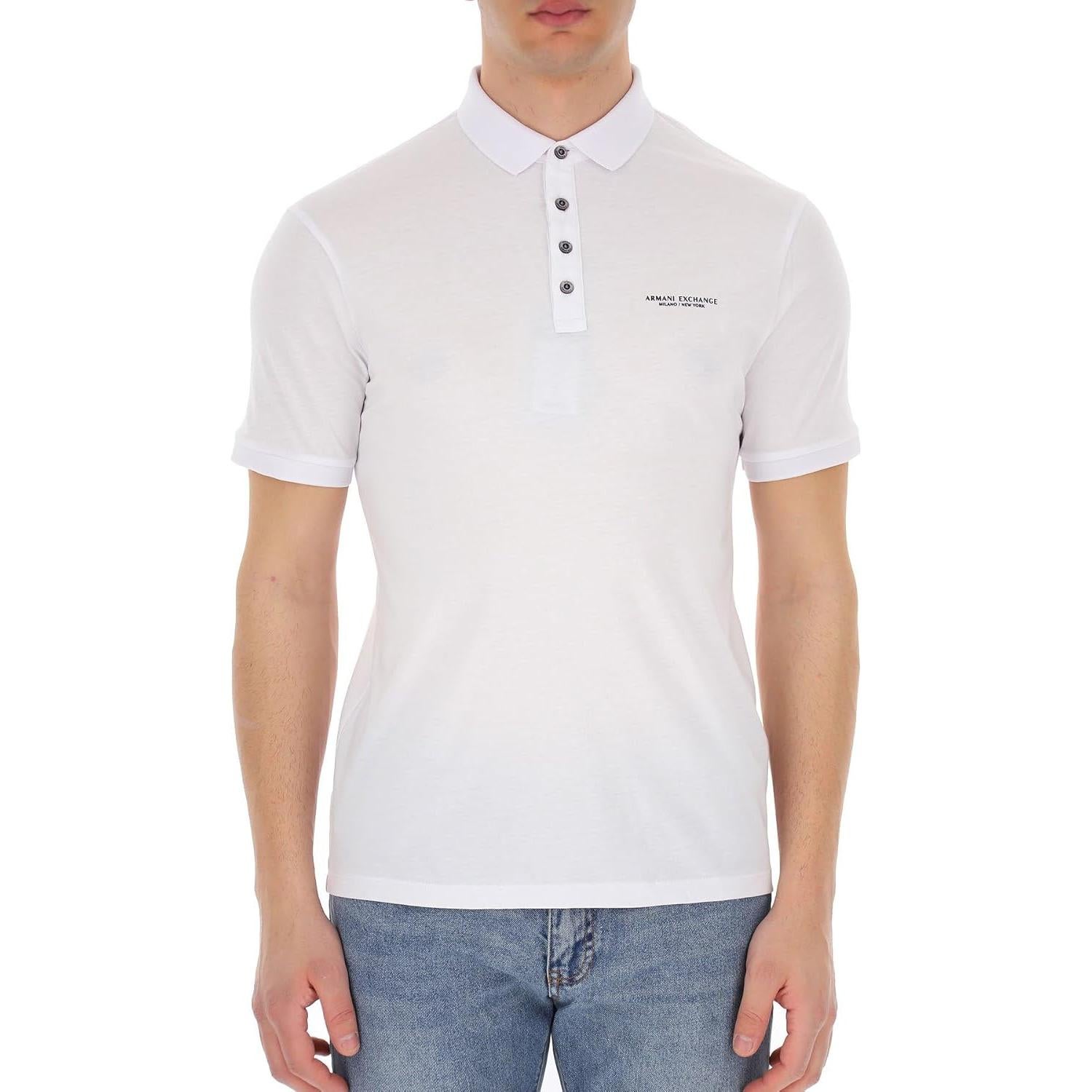 Camisa Polo Armani Exchange Hombre Manga Corta Blanca