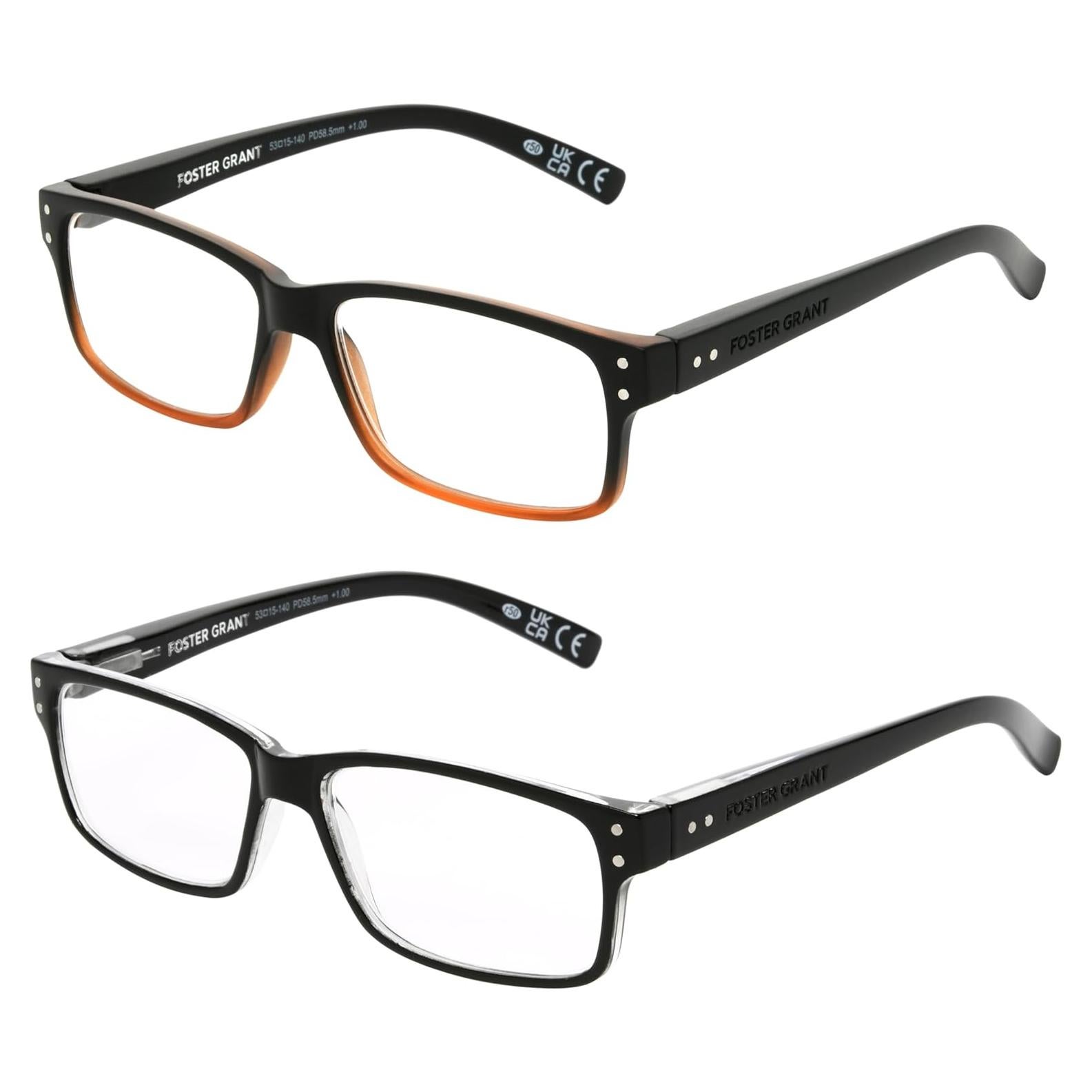 Gafas de lectura Foster Grant 2-Pack 2D Rectangulares
