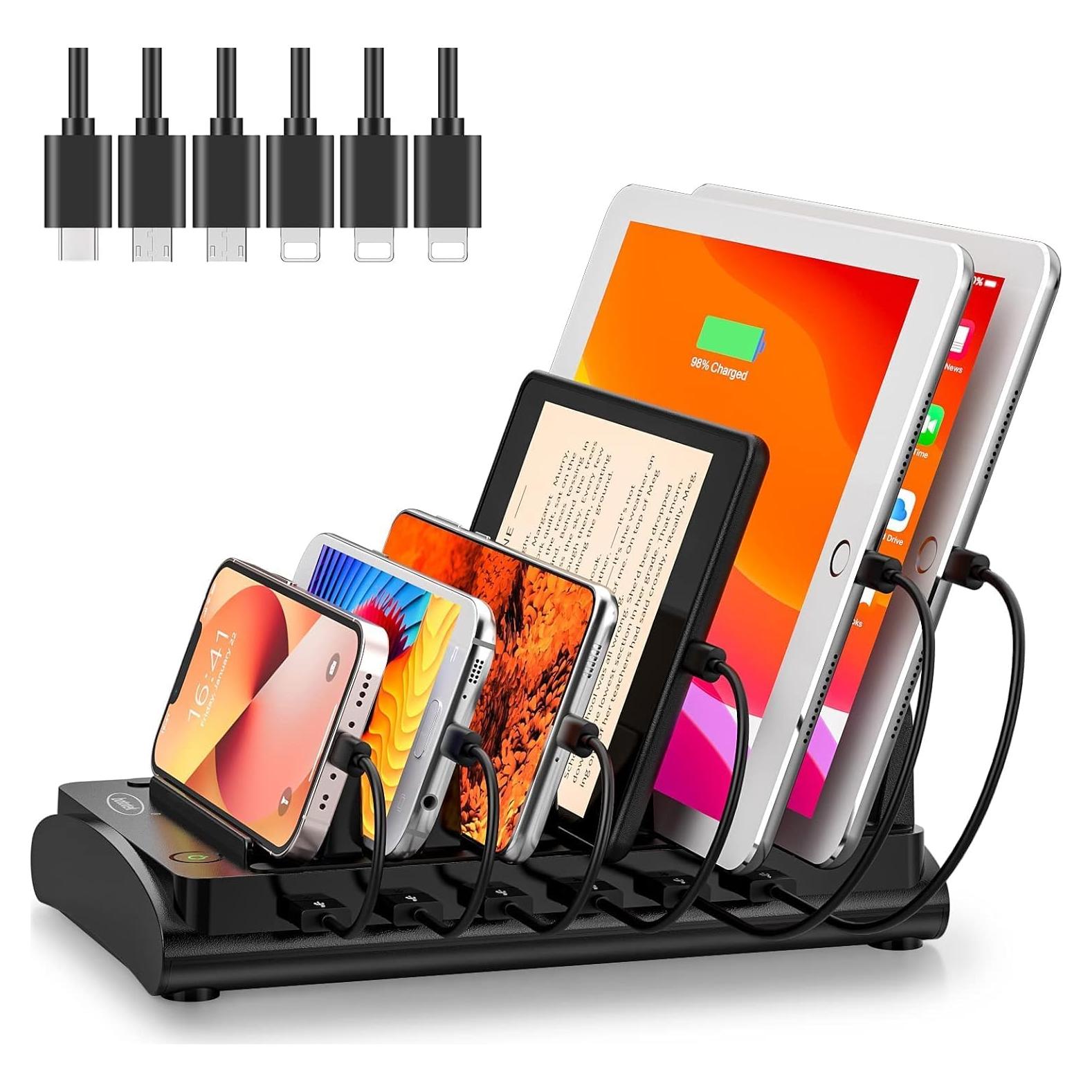 Estación de Carga 6 Puertos Bototek 60W USB Rápida Negra