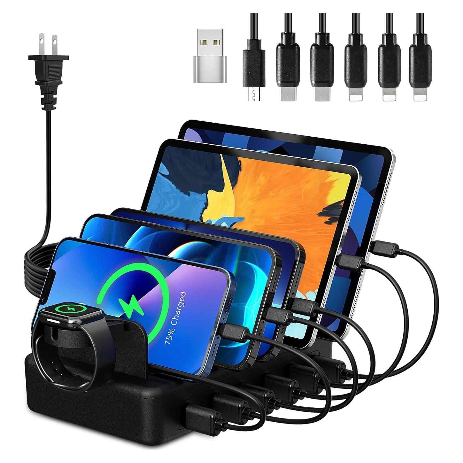 Estación de Carga 50W Creative Design 6 Puertos USB Negro