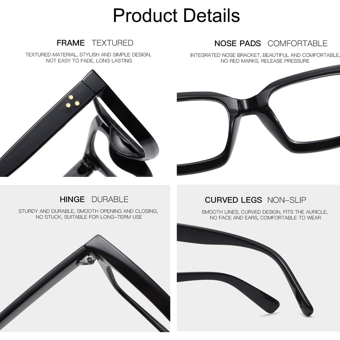 Gafas JOVAKIT unisex cuadradas ultra-ligeras 50mm