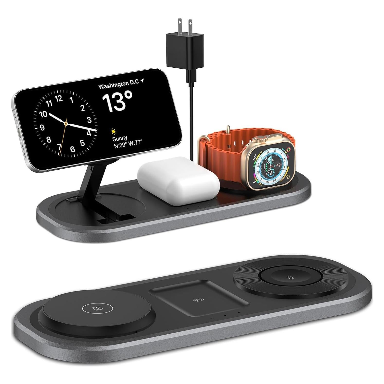 Cargador Inalámbrico 3 en 1 TEGISPAK para iPhone y Apple Watch