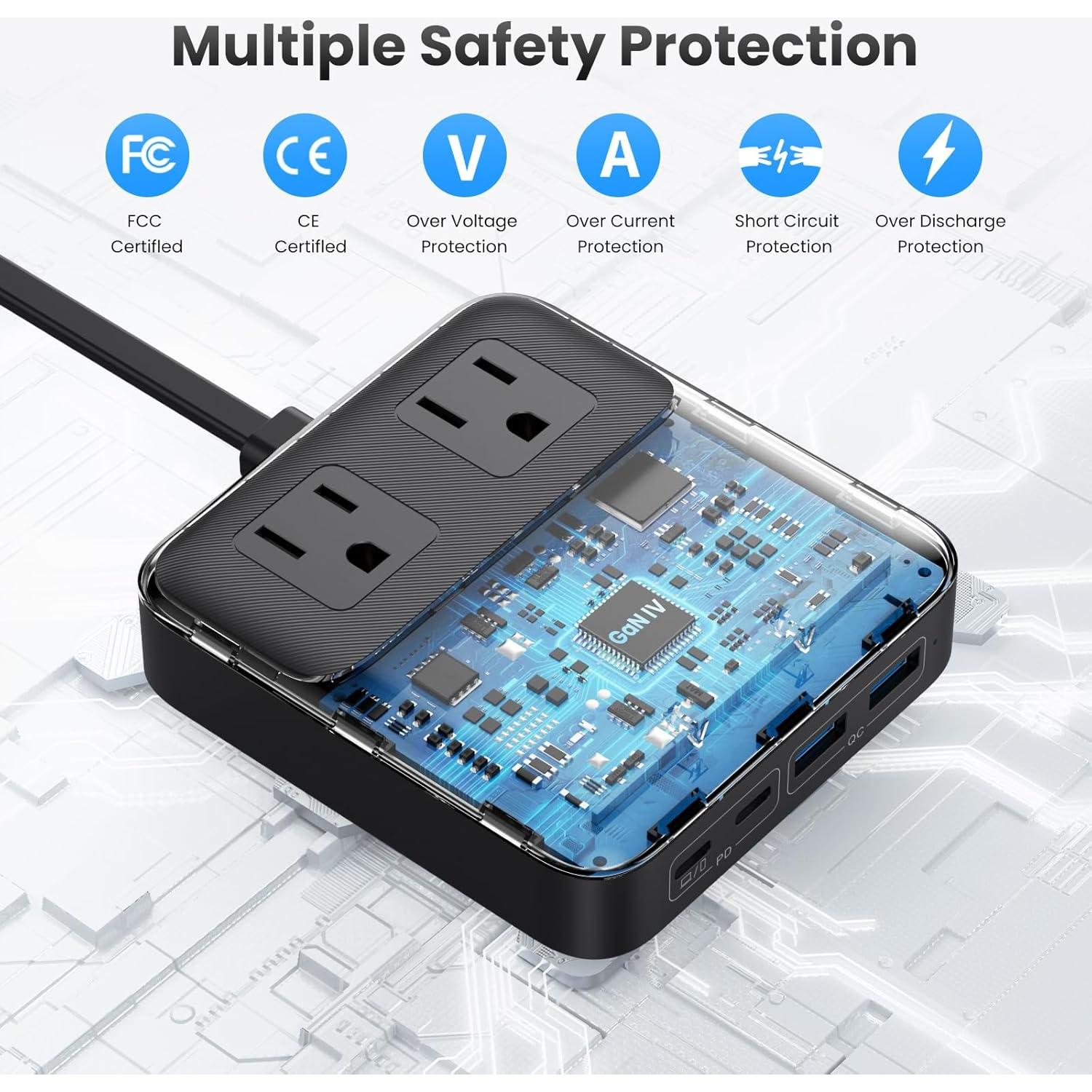 Cargador USB C 135W GaN IV 6-en-1 con Cable 1.5m