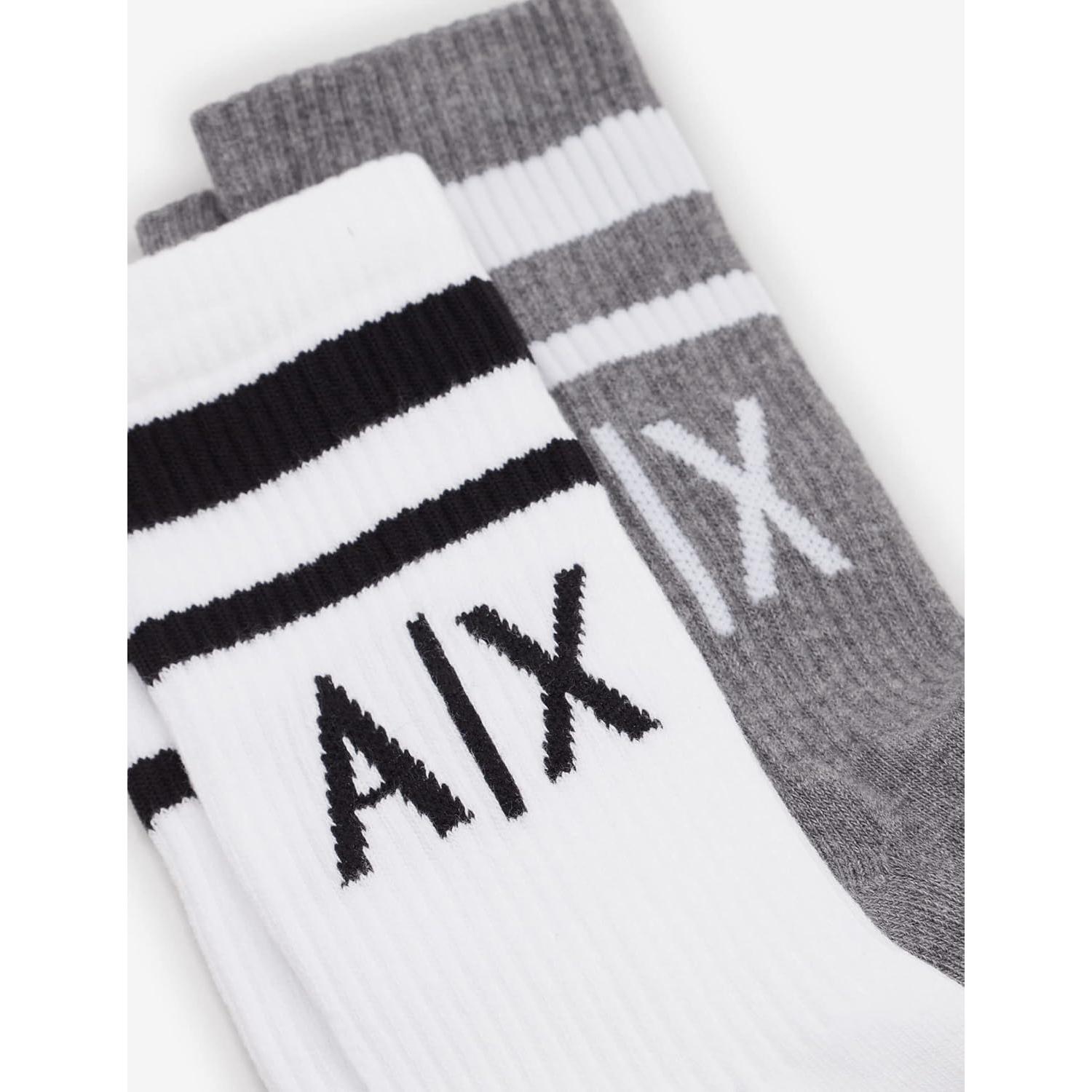 Calcetines Cortos Armani Exchange 2-Pack Logo Rayas