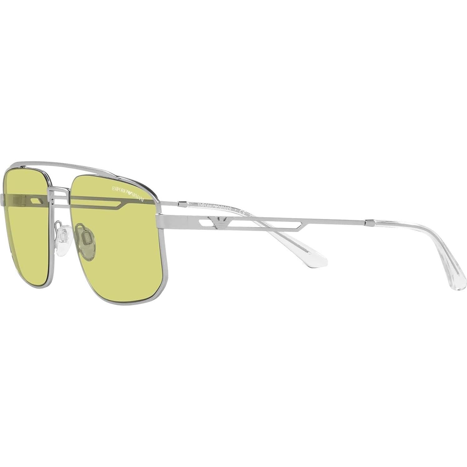 Gafas de sol rectangulares Emporio Armani EA2139 Plata Verde