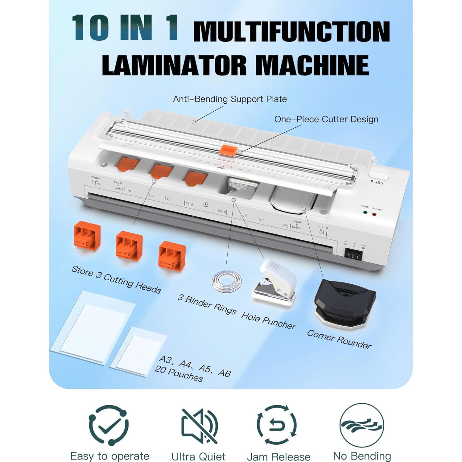 Máquina de Laminado OidoZac SL392 33 cm 10 en 1 con Cortador