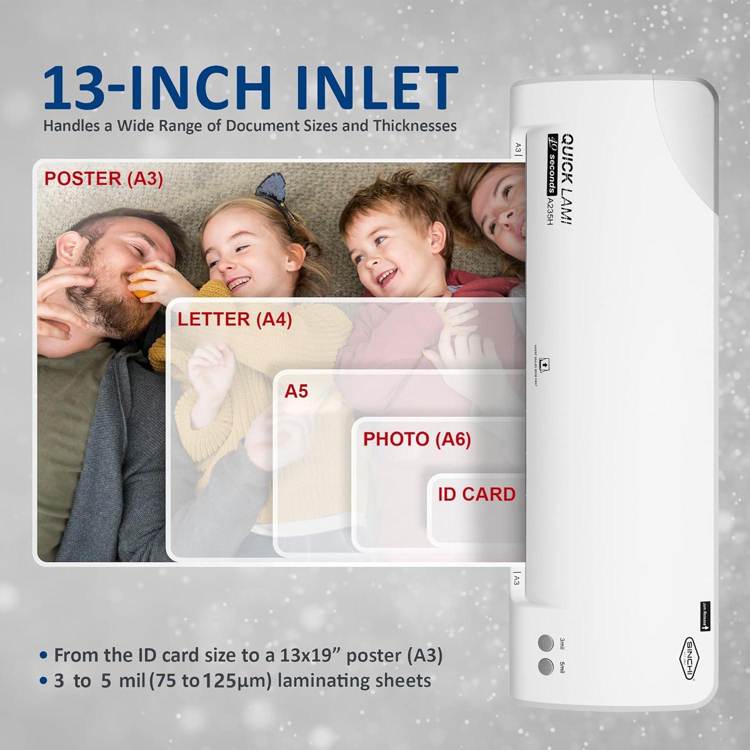 Laminadora Térmica SINCHI 33 cm, 3-5 Mil, 40s Calentamiento