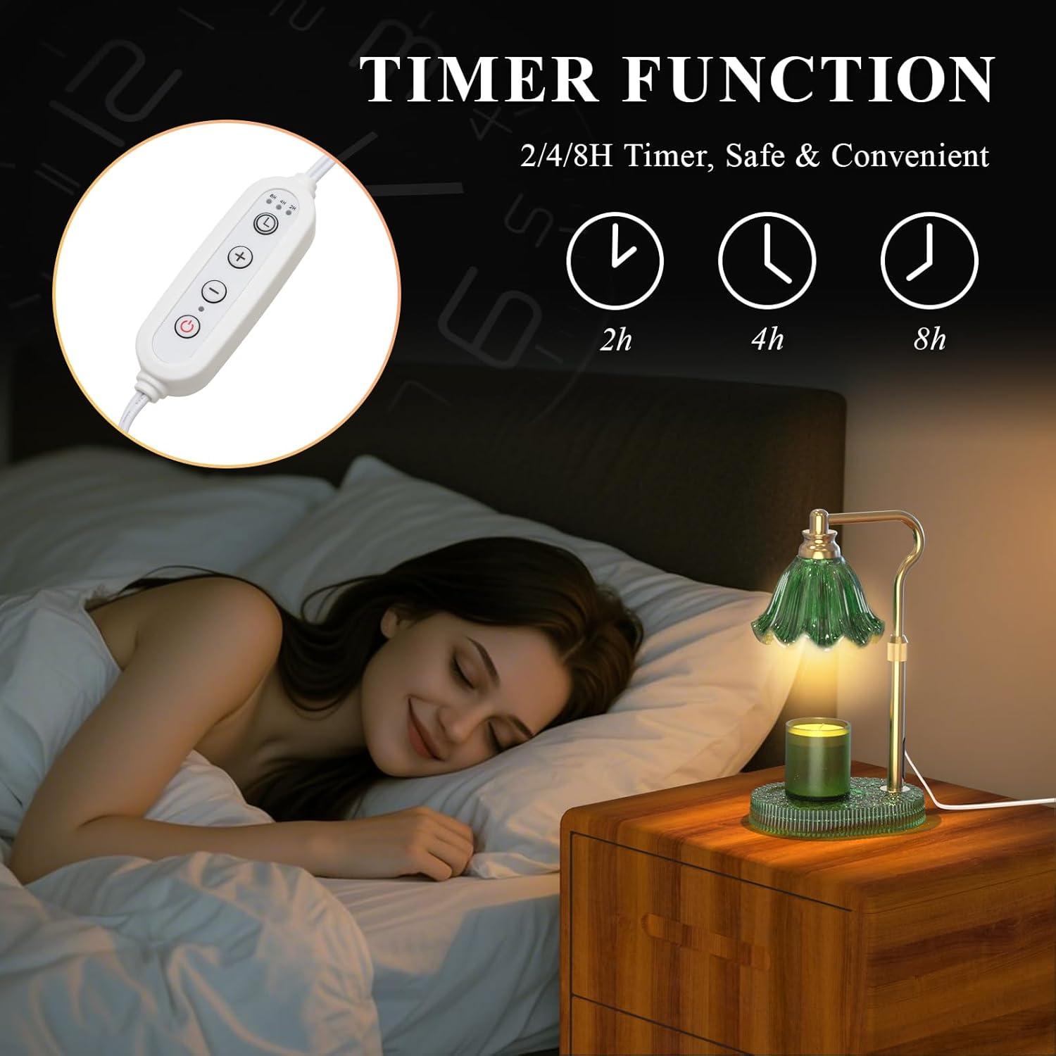 Calentador de Cera Sin Llama WYghyronic Verde Ajustable 32 cm