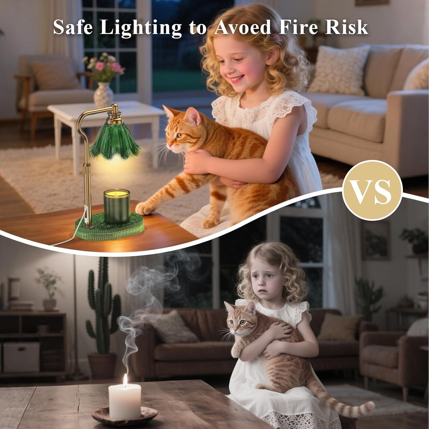 Calentador de Cera Sin Llama WYghyronic Verde Ajustable 32 cm