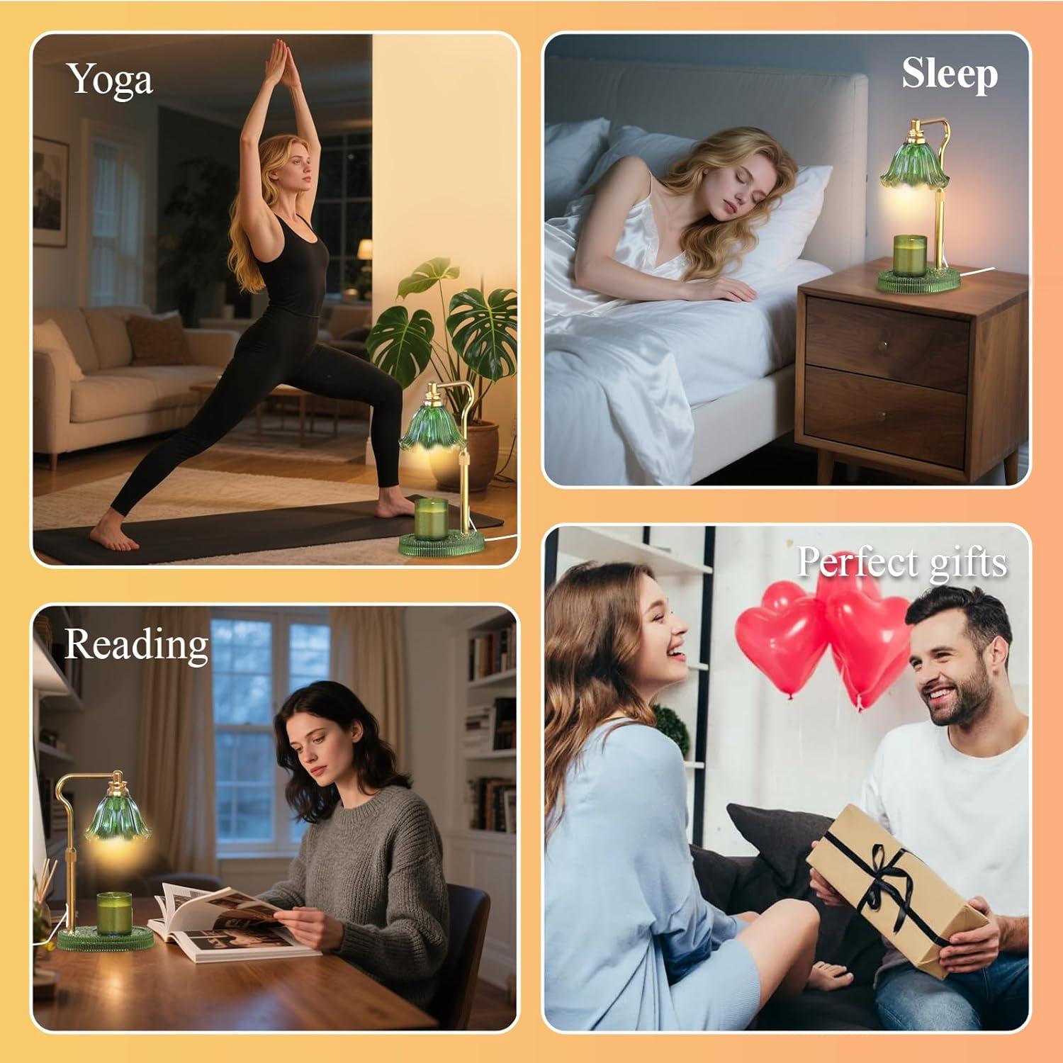 Calentador de Cera Sin Llama WYghyronic Verde Ajustable 32 cm