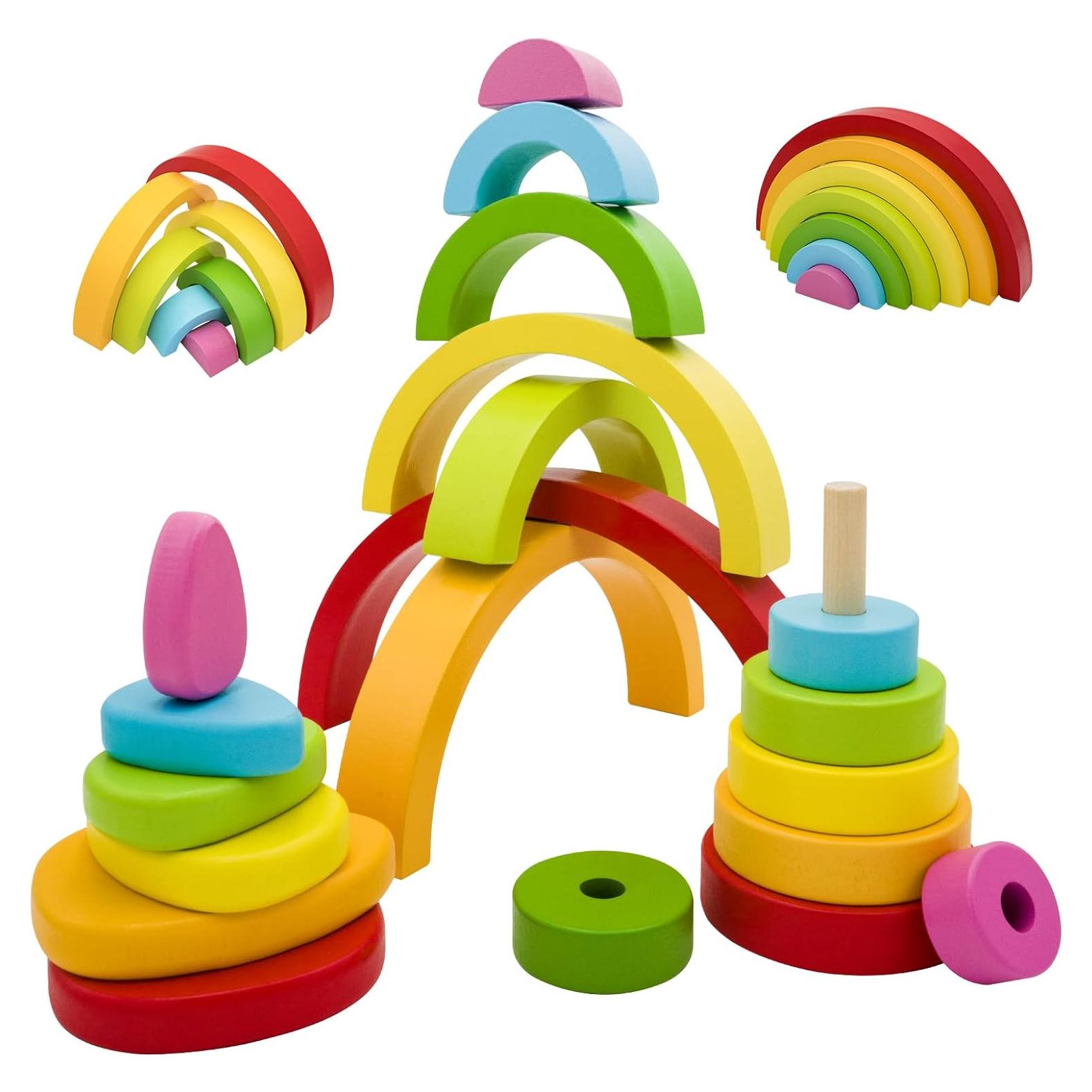 Juguete de Apilamiento Arco Iris de Madera MEGRANATE 1.13 kg