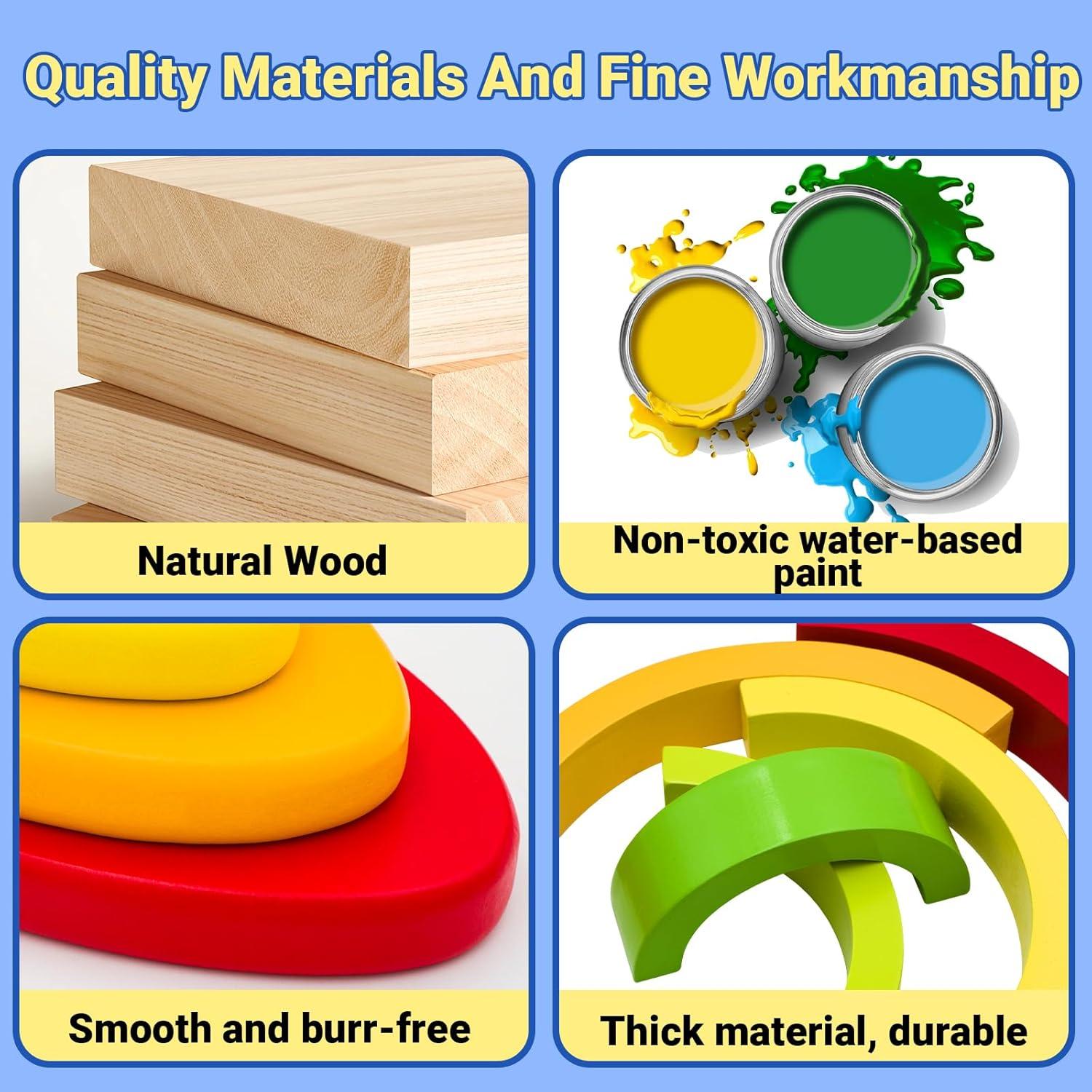 Juguete de Apilamiento Arco Iris de Madera MEGRANATE 1.13 kg