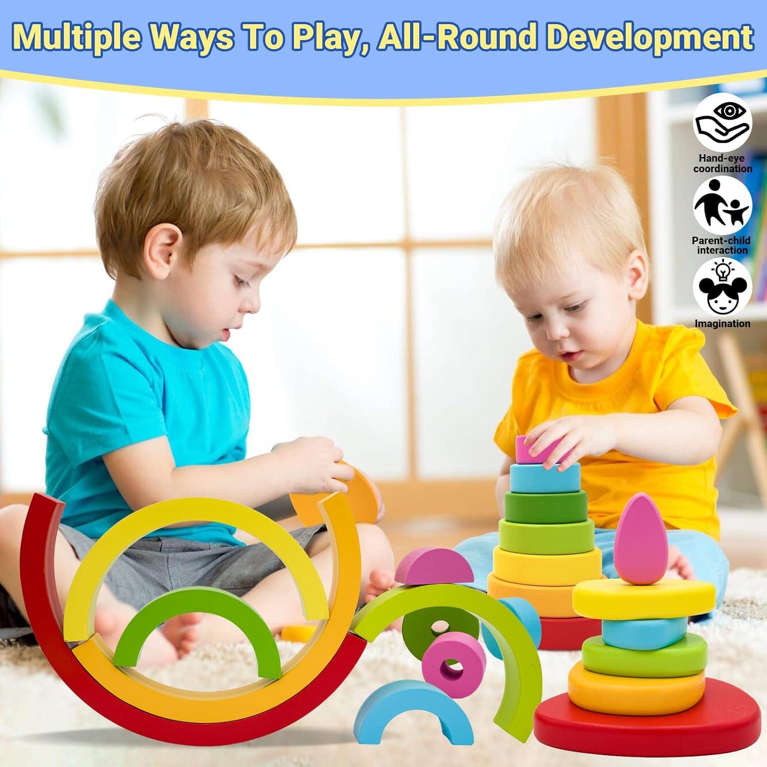 Juguete de Apilamiento Arco Iris de Madera MEGRANATE 1.13 kg