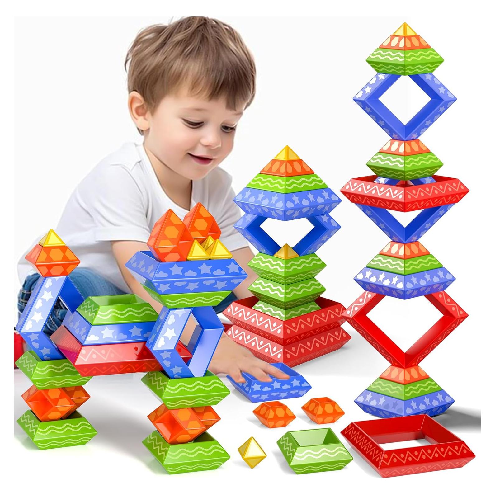 Juguetes de Apilamiento Montessori Doloowee 30 Pcs Educativos