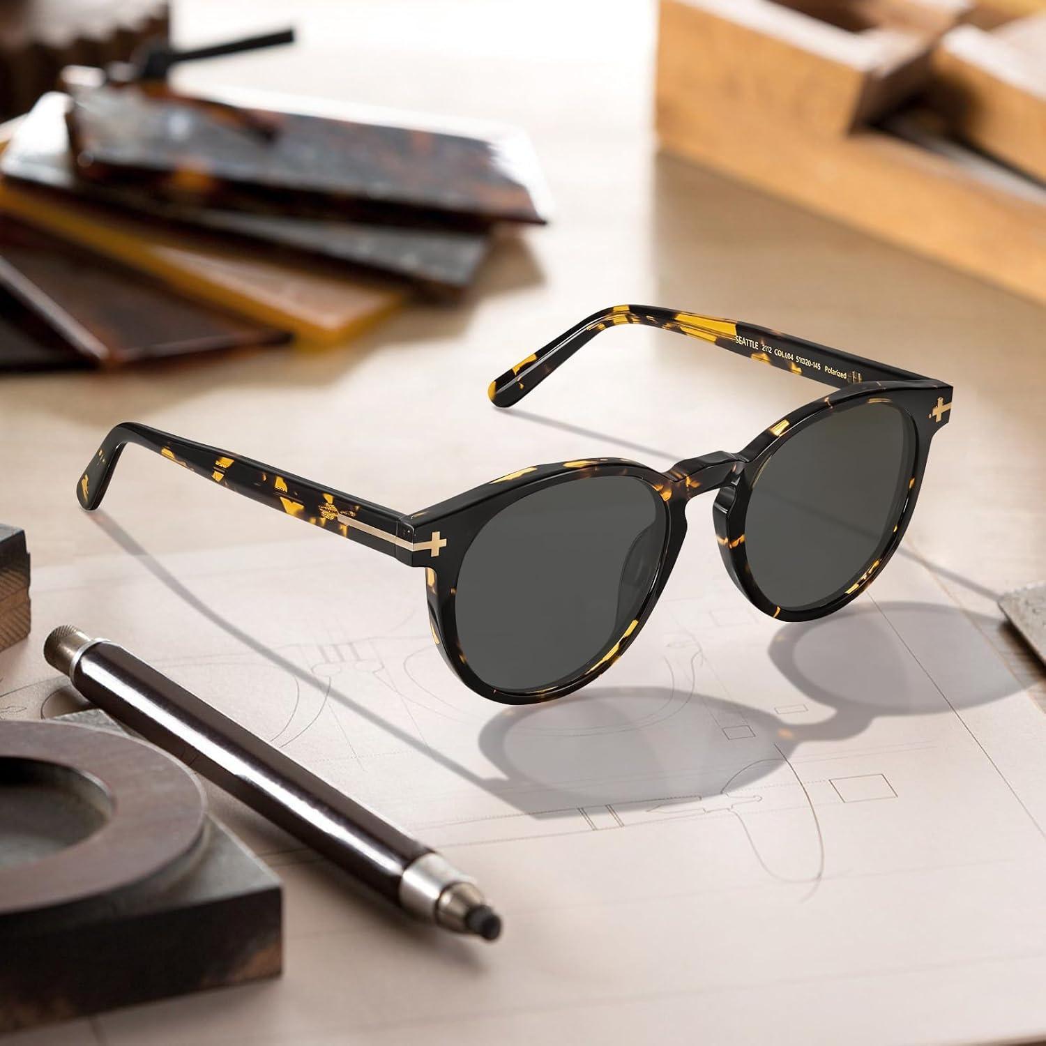 Gafas de sol AVAWAY polarizadas para hombres redondas UV400