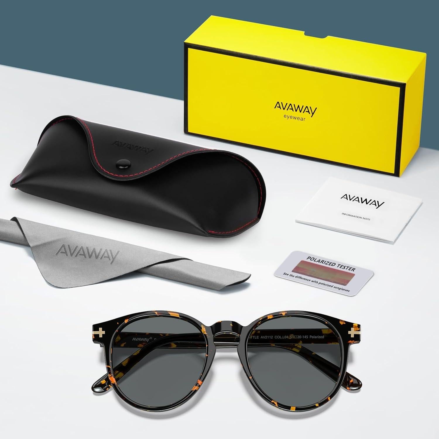 Gafas de sol AVAWAY polarizadas para hombres redondas UV400