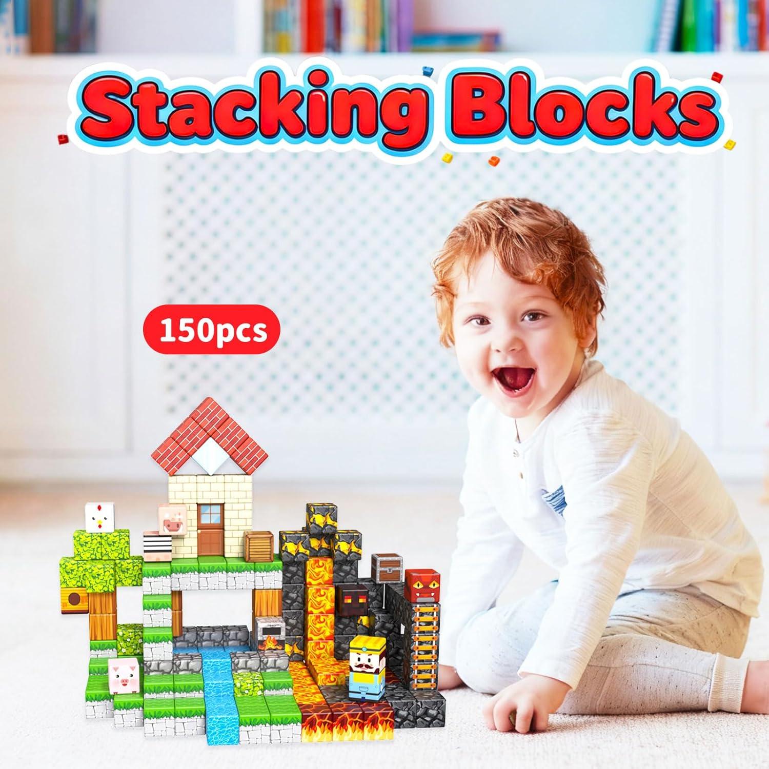 150 Bloques Magnéticos AKUTAIN para Construcción Creativa