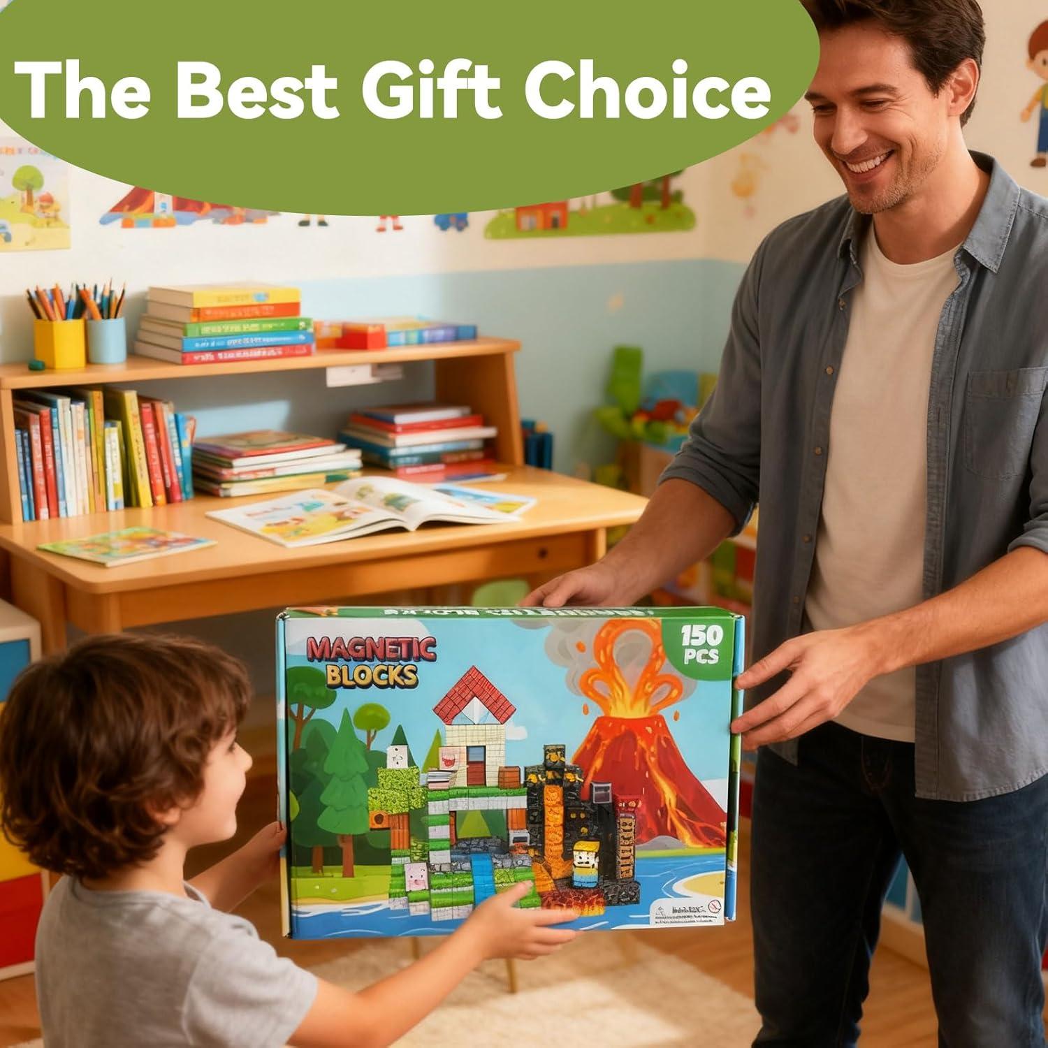 150 Bloques Magnéticos AKUTAIN para Construcción Creativa