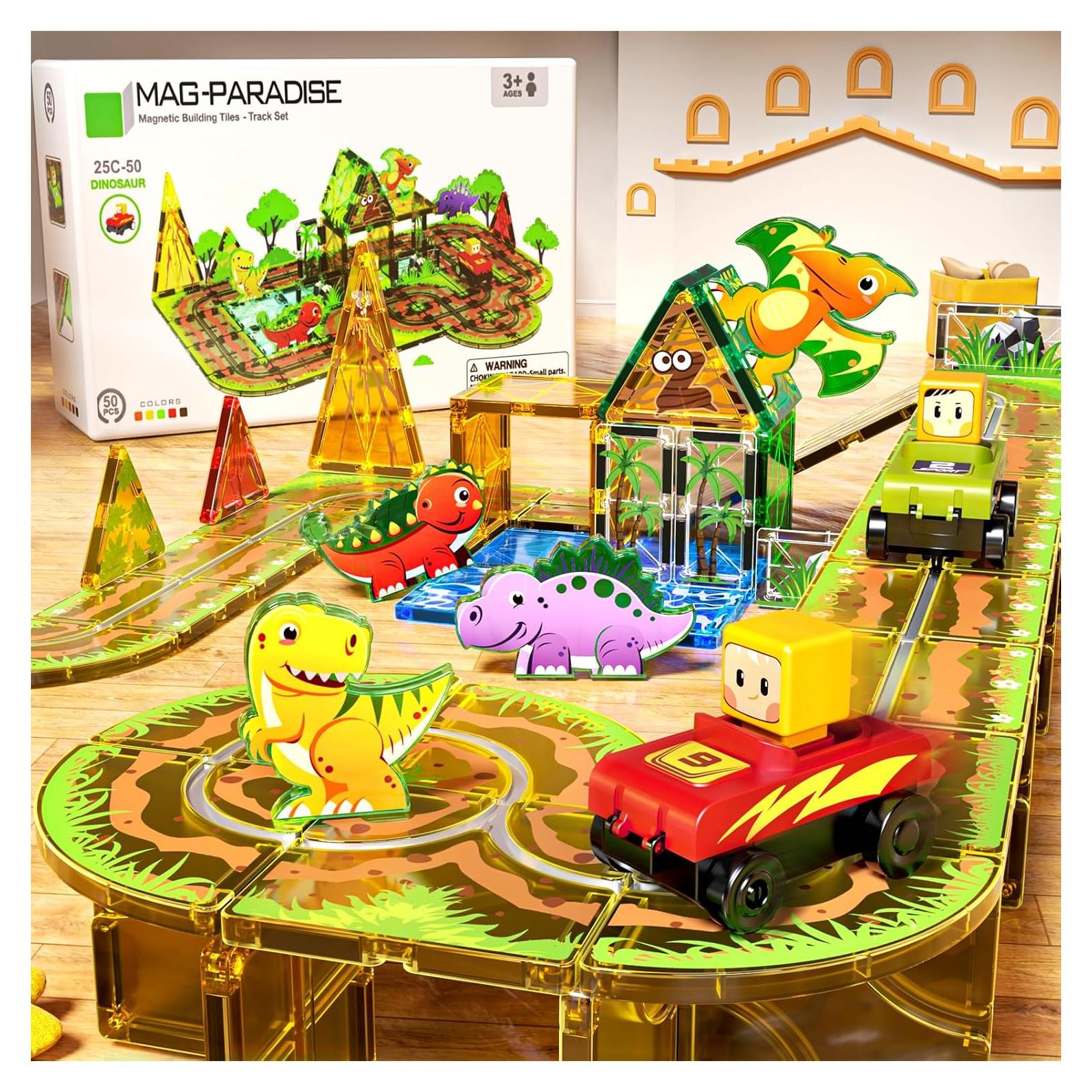 Azulejos Magnéticos Doble Cara FRRJUY 50 Piezas Dinosaurios