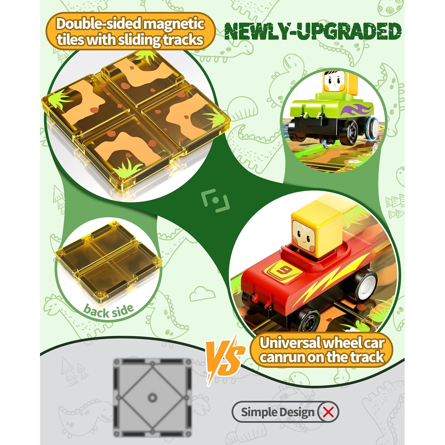 Azulejos Magnéticos Doble Cara FRRJUY 50 Piezas Dinosaurios