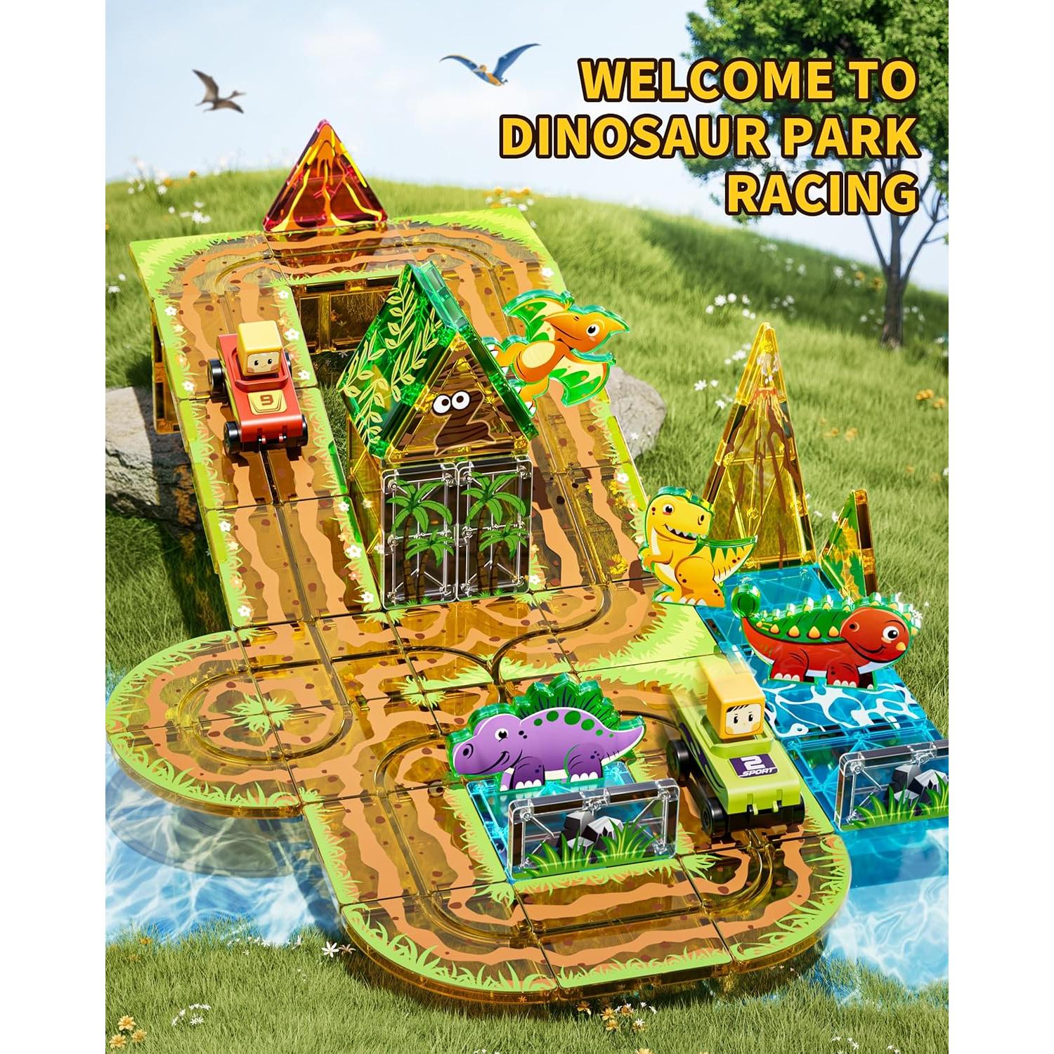 Azulejos Magnéticos Doble Cara FRRJUY 50 Piezas Dinosaurios