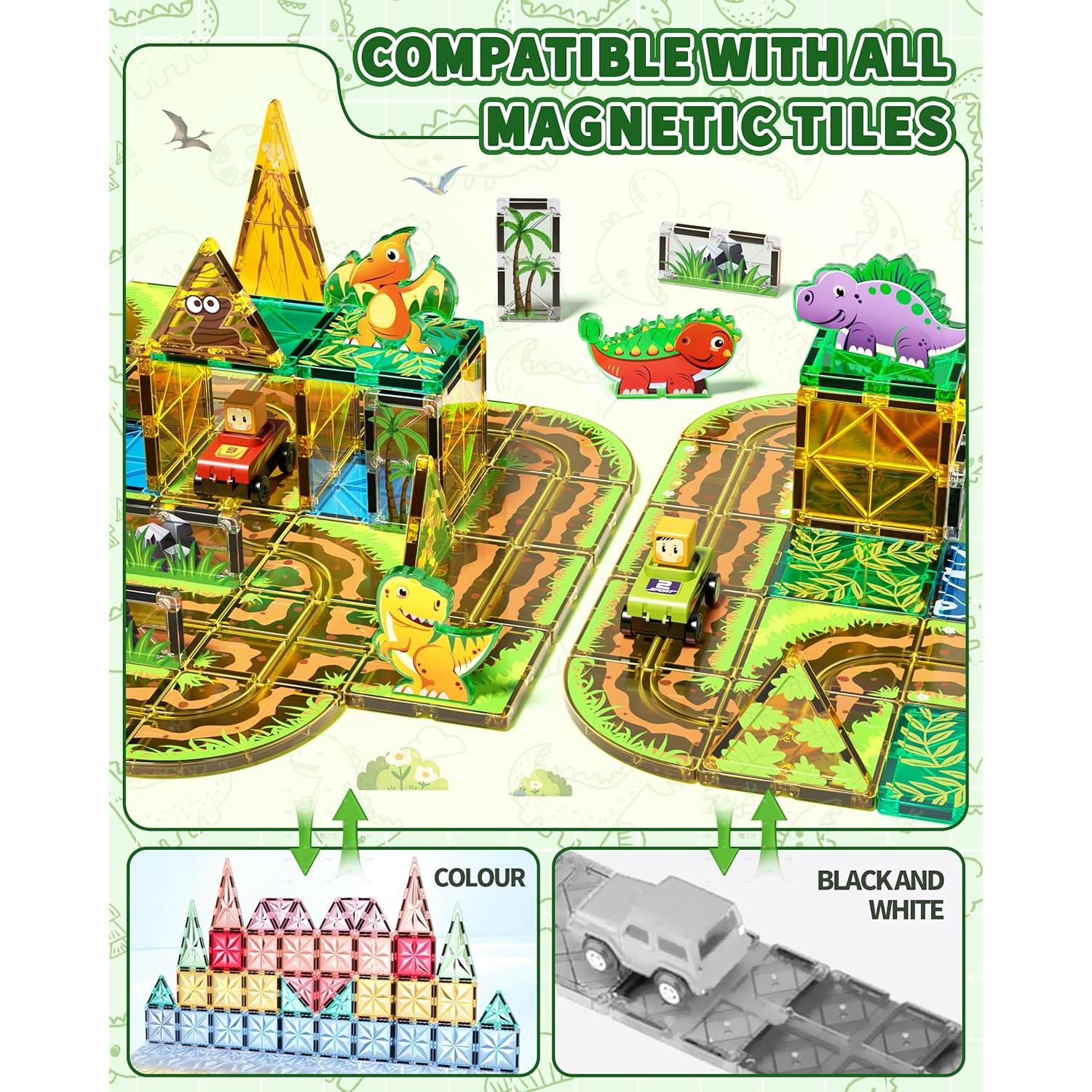Azulejos Magnéticos Doble Cara FRRJUY 50 Piezas Dinosaurios