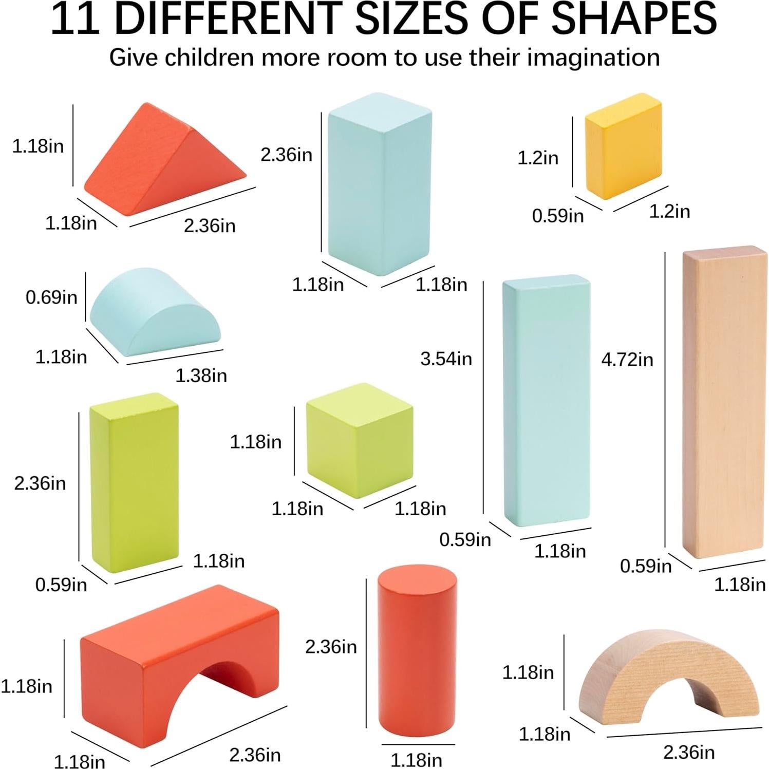 Bloques de Construcción Pidoko Kids 100 Piezas Madera 1-3 Años