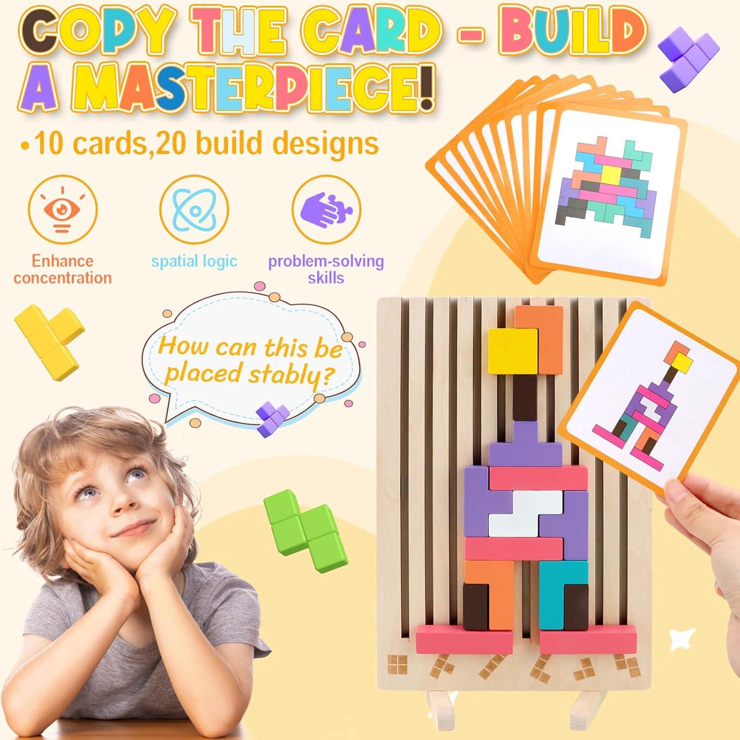 Juegos de Rompecabezas de Madera JONEG para Niños 3+ Años