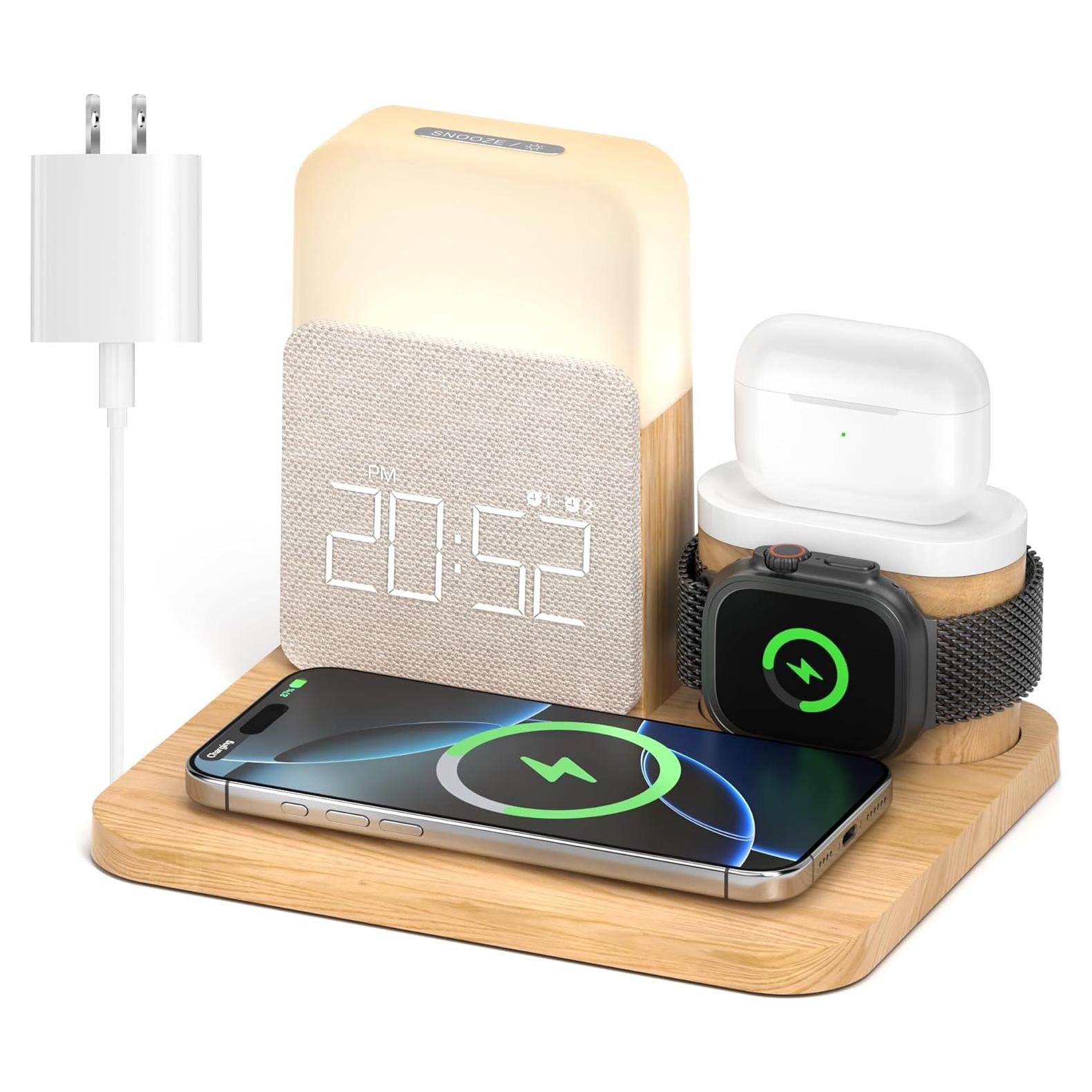 Estación de Carga Inalámbrica RichBird S32-03 con Reloj