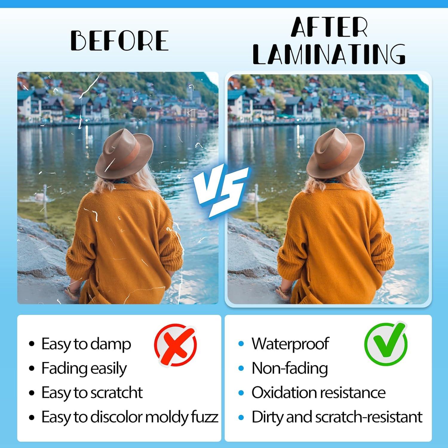 Paquete de 400 Hojas de Laminado FURWEY 3 Mil Transparente