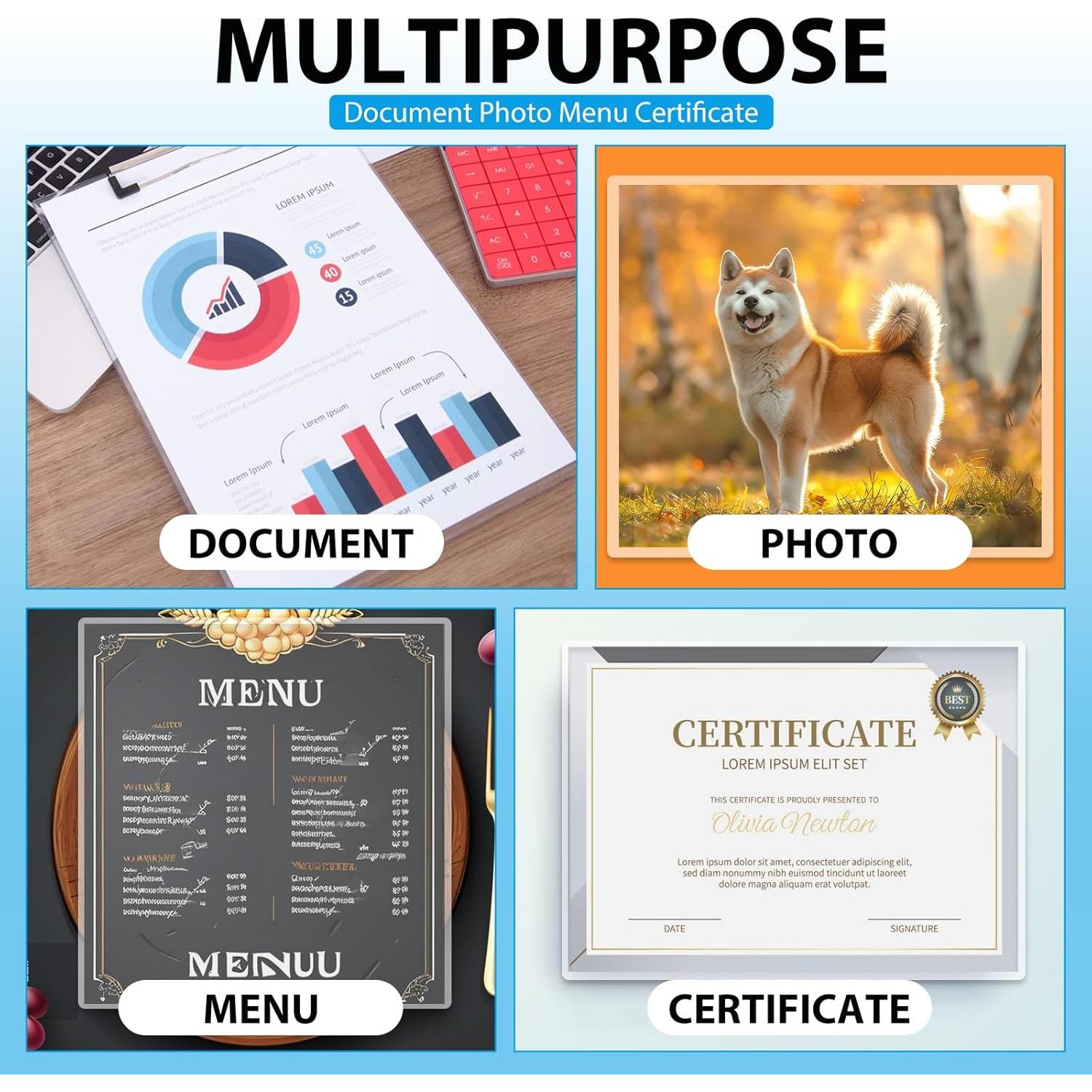 Paquete de 400 Hojas de Laminado FURWEY 3 Mil Transparente