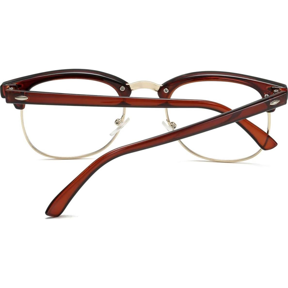 Gafas AISSWZBER Vintage Semi-Montura Lente Claro 50mm