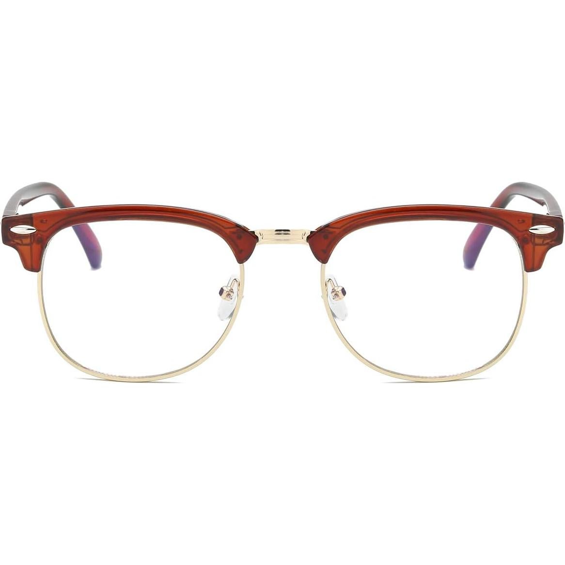 Gafas AISSWZBER Vintage Semi-Montura Lente Claro 50mm
