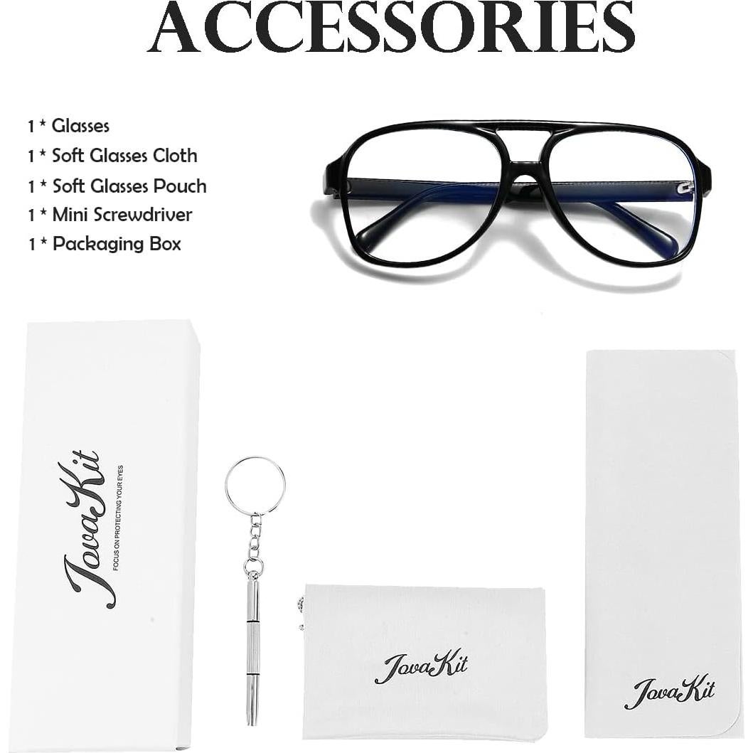 Gafas Aviador JOVAKIT Unisex Lentes Claros 58mm