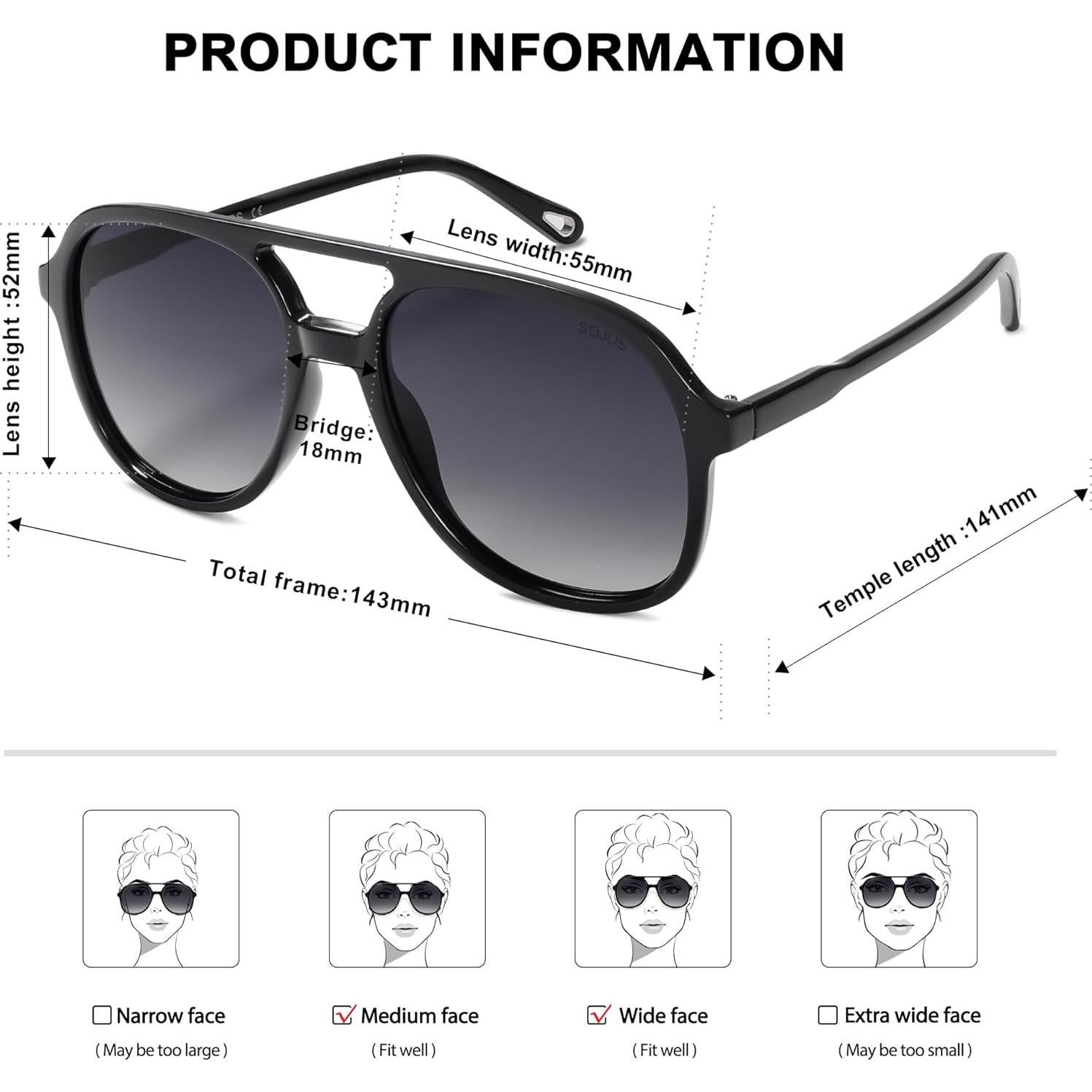 Gafas de Sol SOJOS SJ2174 Retro Polarizadas UV400