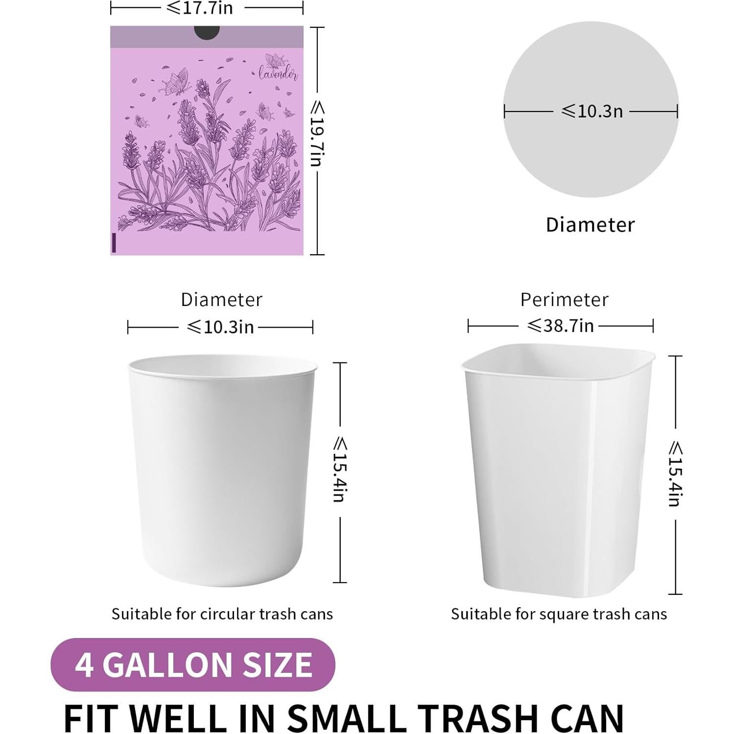 Bolsas de Basura VOK 4 Galones Ecológicas 50 Unidades Lavanda