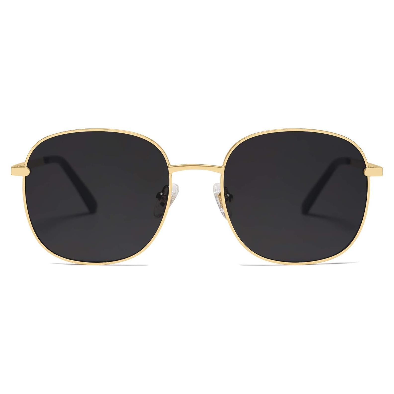 Gafas de sol cuadradas SOJOS doradas con lentes UV400