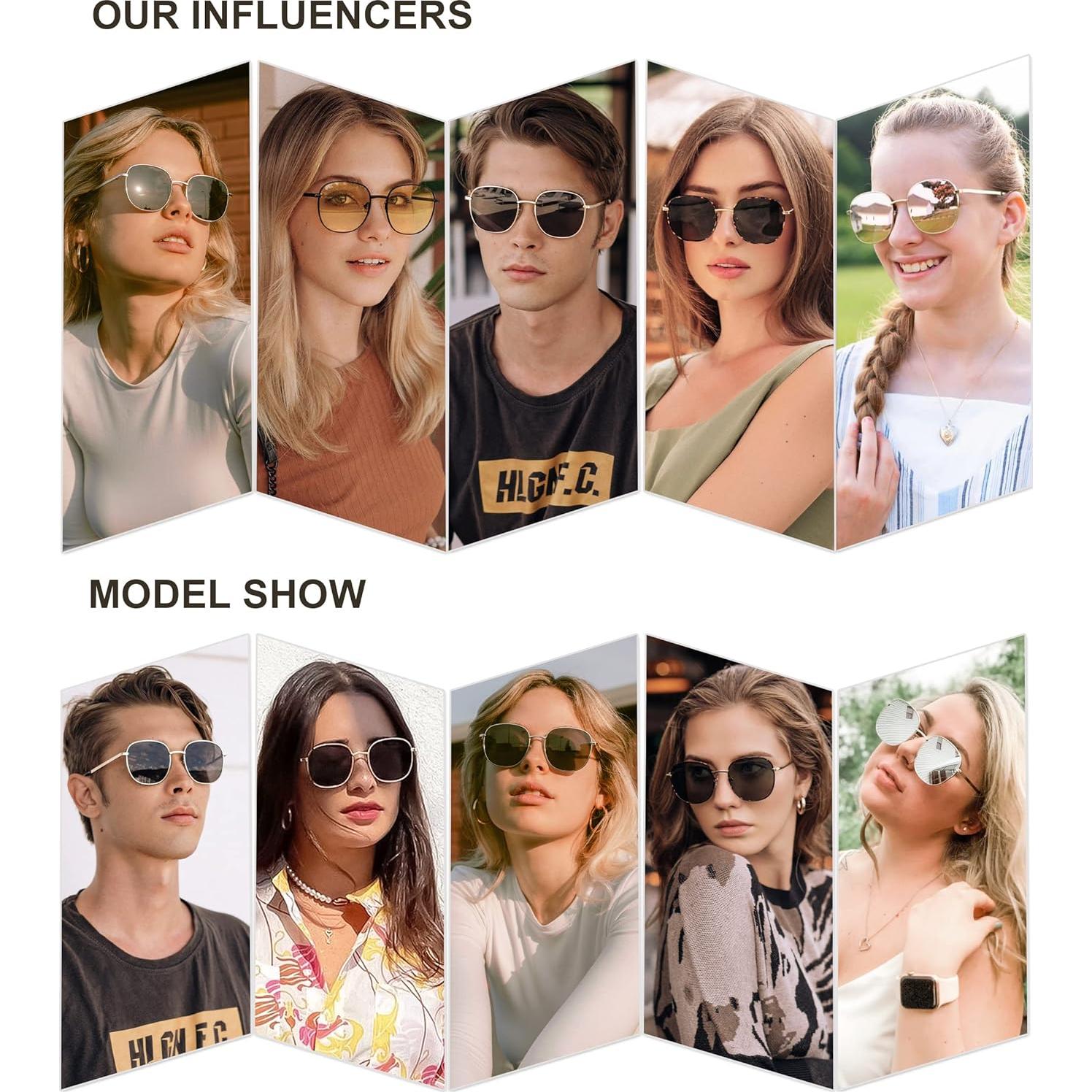 Gafas de sol cuadradas SOJOS doradas con lentes UV400