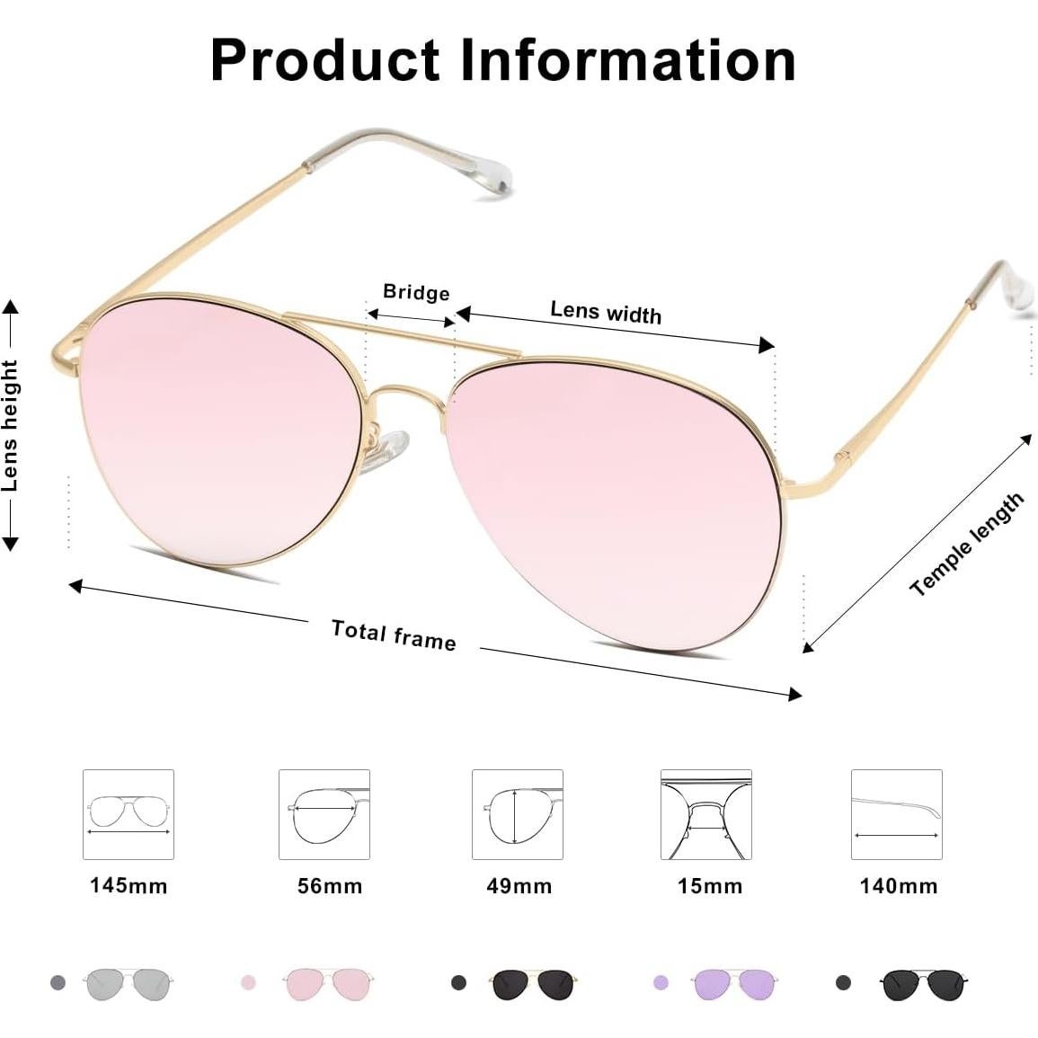 Gafas de sol SOJOS Aviador SJ1030 con protección UV400
