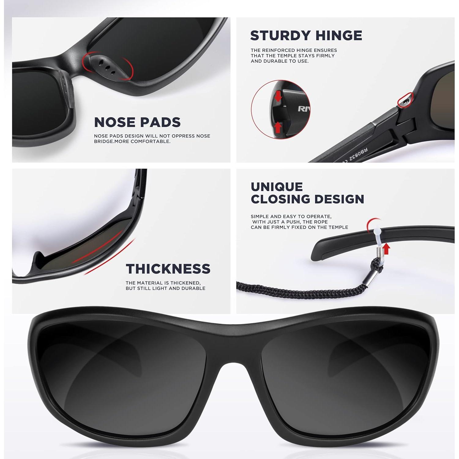 Gafas de sol RIVBOS polarizadas UV400 para deportes y aire libre