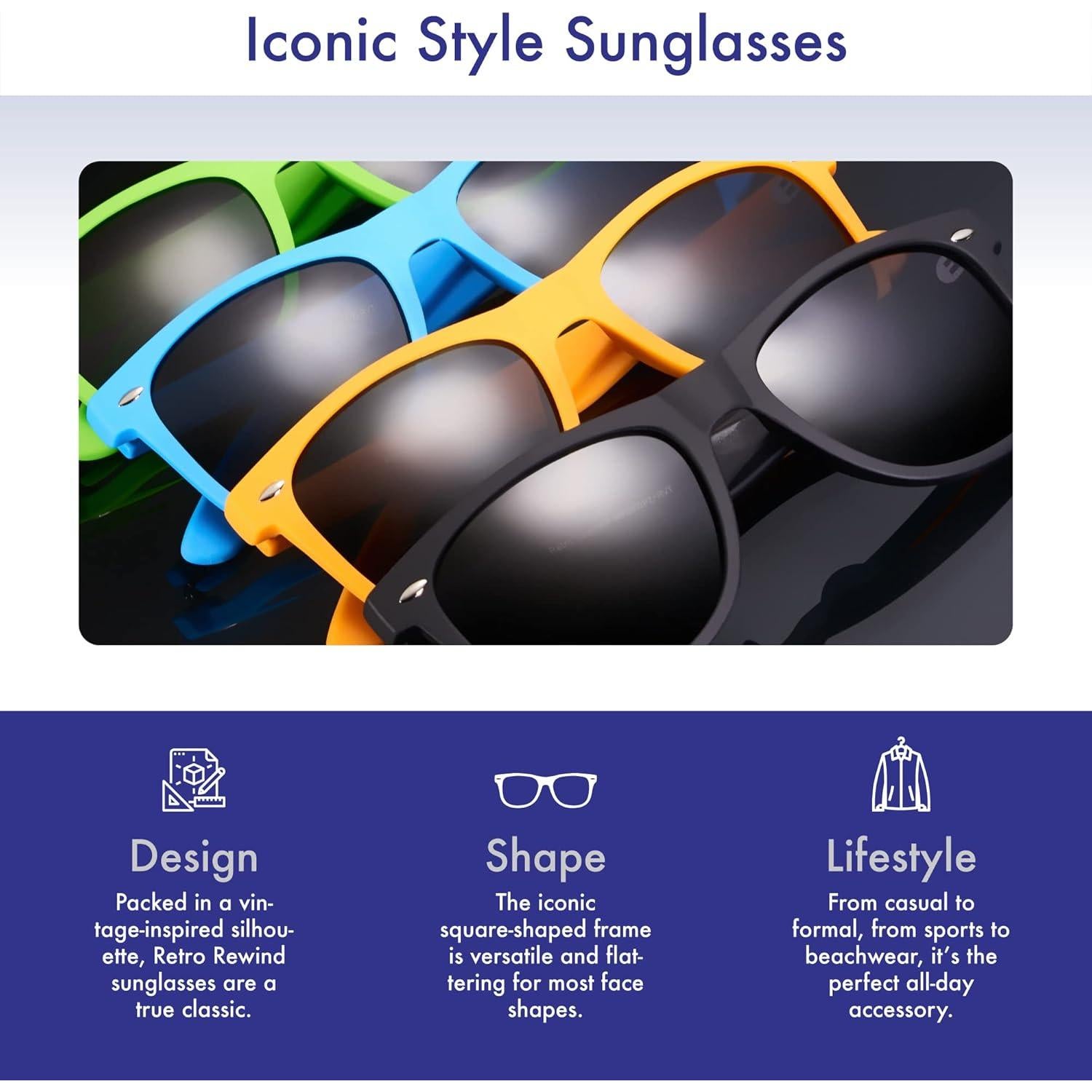 Gafas de sol polarizadas Retro Rewind unisex UV400